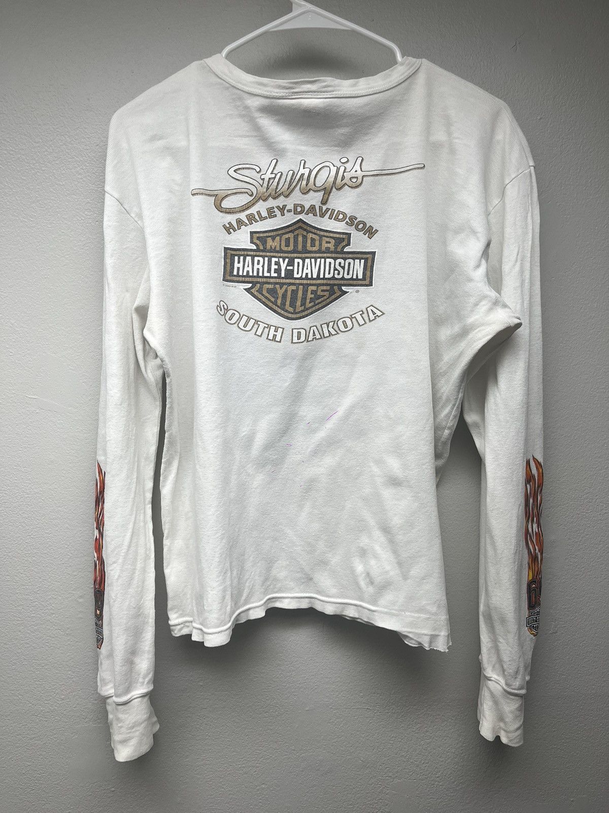 Harley Davidson Vintage 09 Harley Davidson Sturgis Eagle 69 Flame Longsleeve Size L / US 10 / IT 46 - 5 Thumbnail