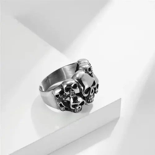 Jewelry × Vintage Domineering Punk Titanium Steel Ring Size ONE SIZE - 4 Thumbnail