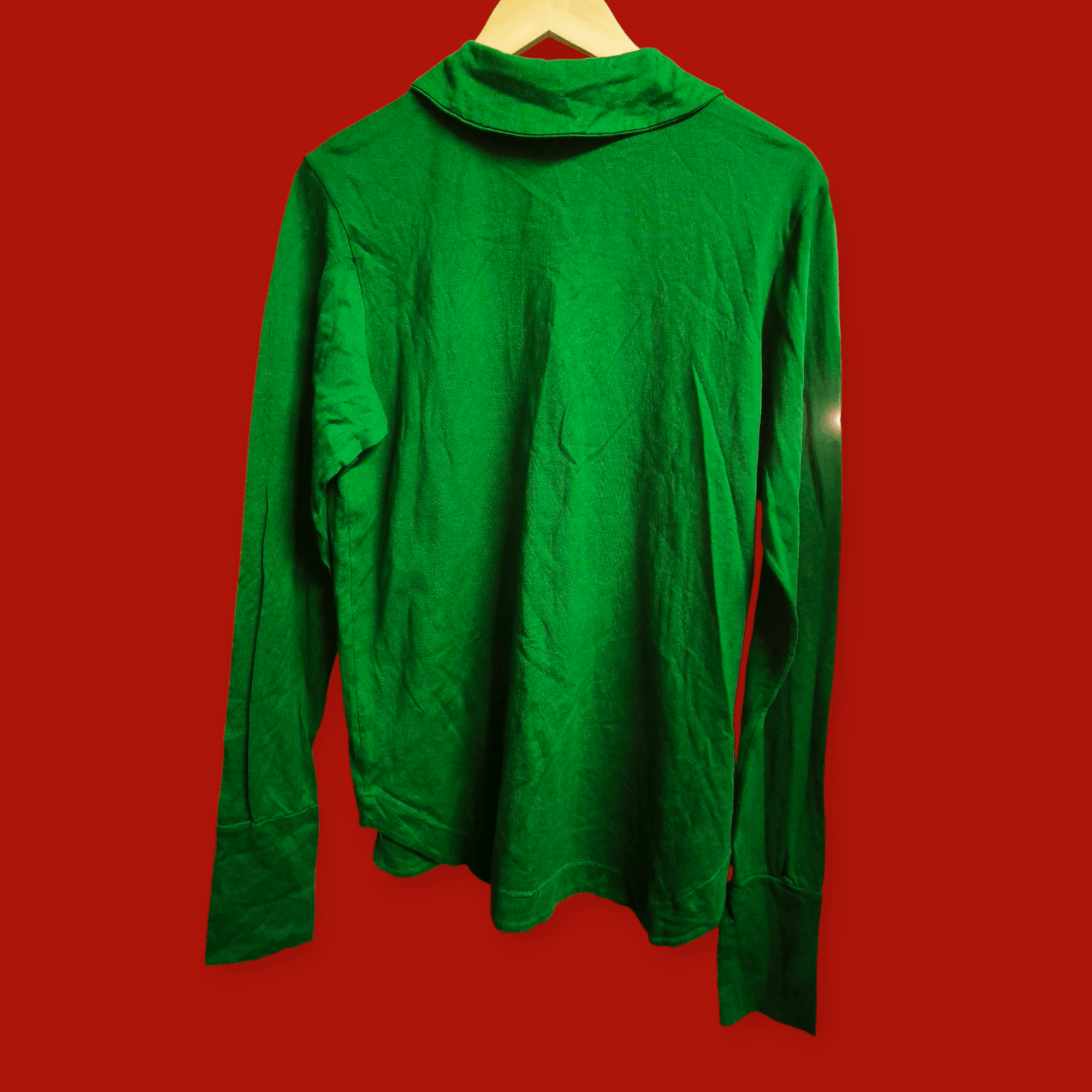 45rpm × Japanese Brand × Vintage Green Collar Longsleeve Tee Size US M / EU 48-50 / 2 - 5 Thumbnail