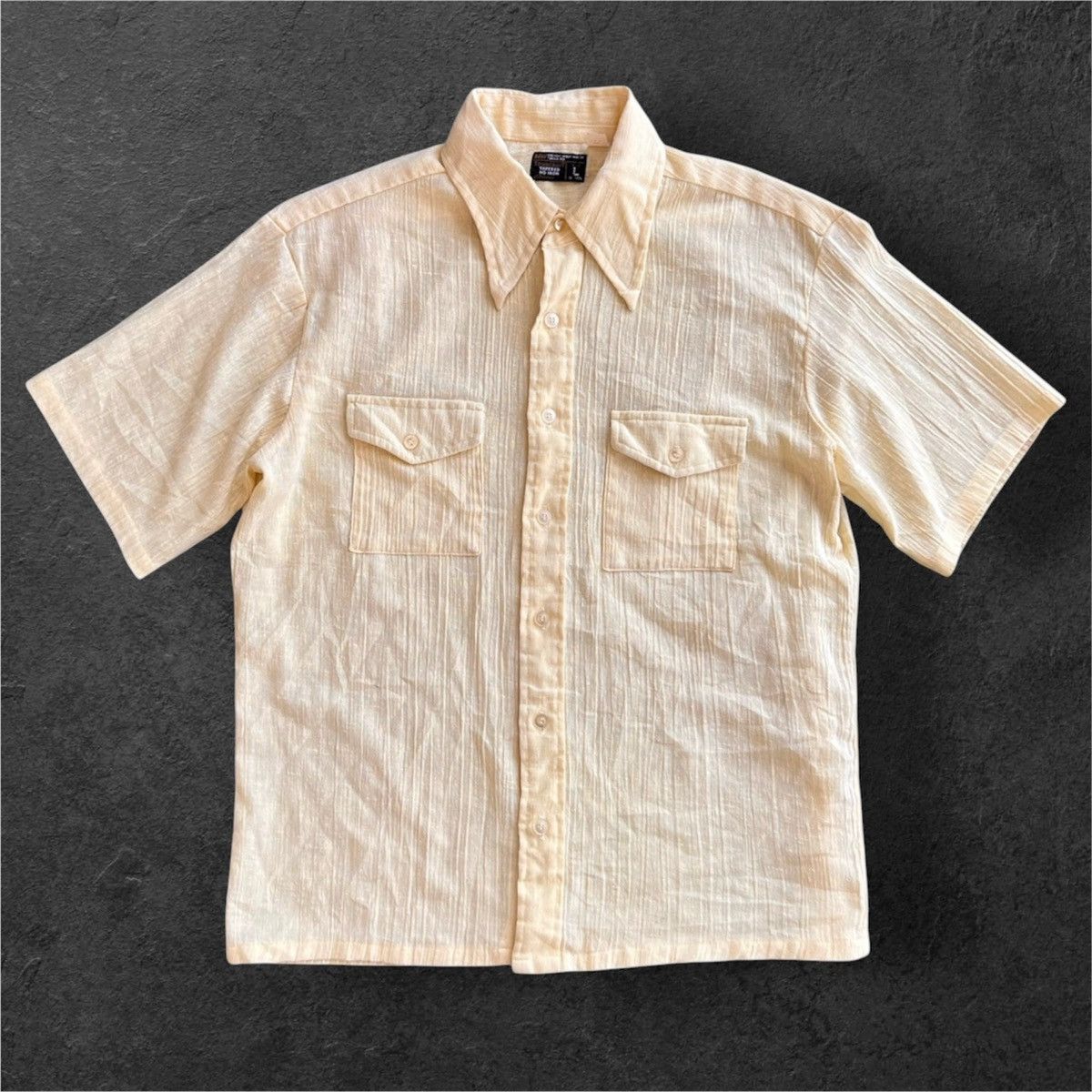 JCPenney Vintage 80s JCPENNEY Towncraft Linen Buttons Up Shirt Size US L / EU 52-54 / 3 - 1 Thumbnail