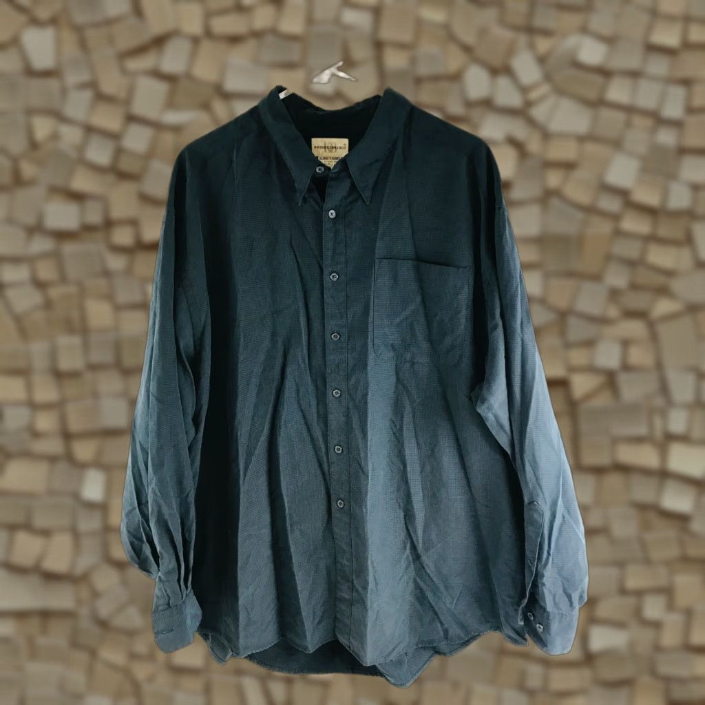 Vintage Knightsbridge Shirt Mens XL Dark Gray Button-Up Long Sleeve Pocket Size US XL / EU 56 / 4 - 1 Thumbnail