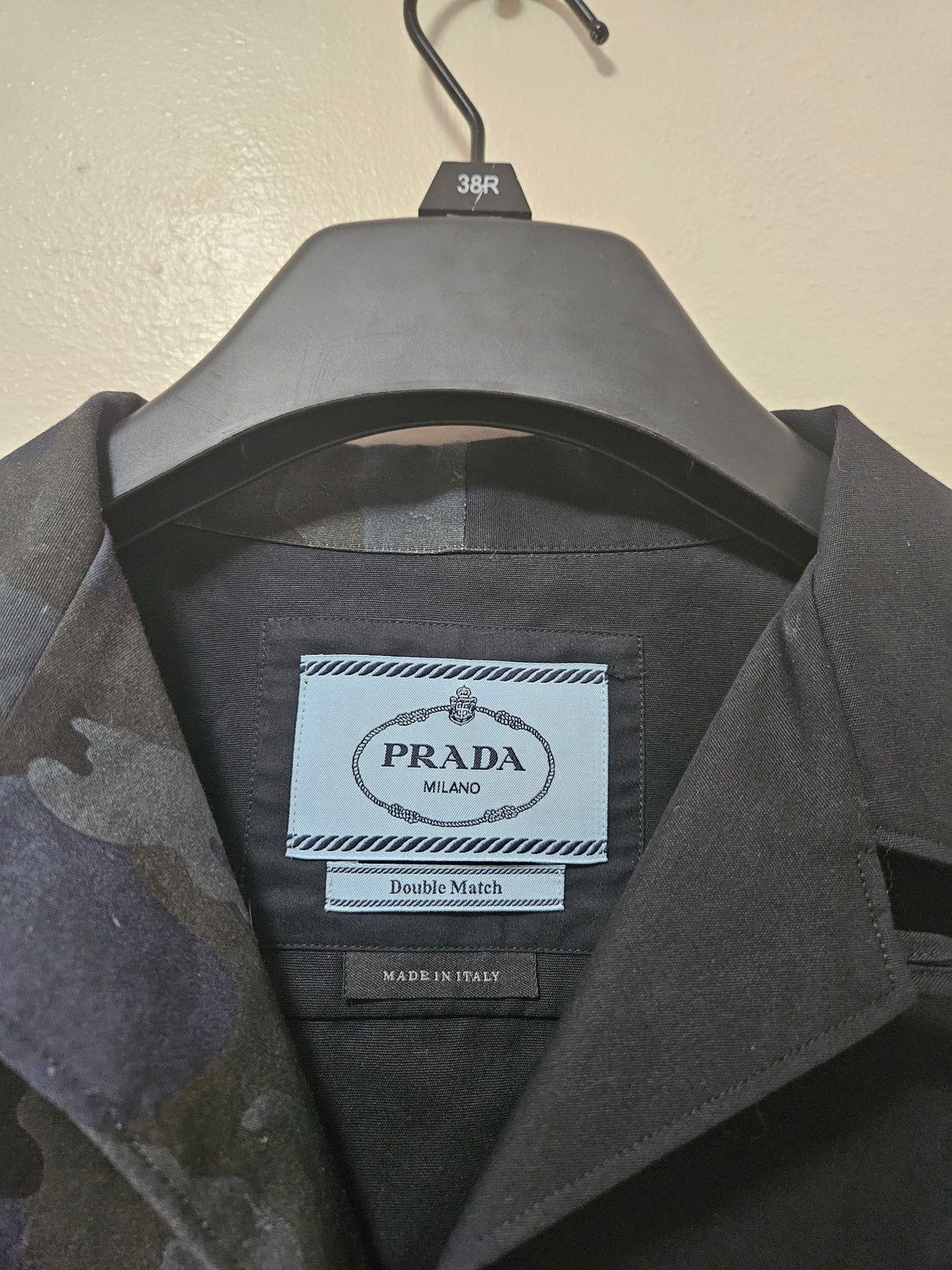 Prada Double Match Black Camo Button Up Bowling Shirt Size US S / EU 44-46 / 1 - 8 Thumbnail
