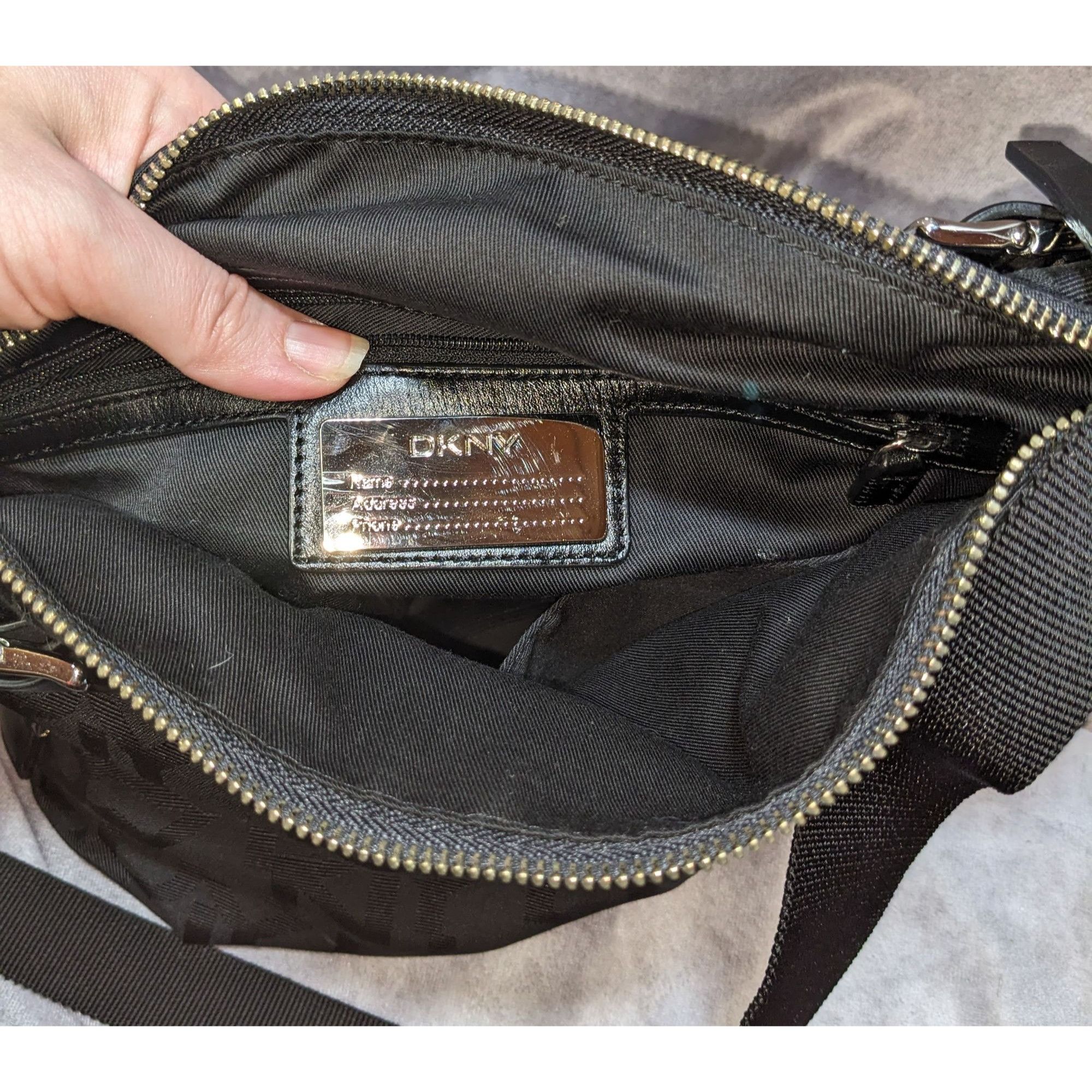 DKNY DKNY Black Canvas Crossbody Bag With Buckle Accents & Zip Cl Size ONE SIZE - 2 Thumbnail