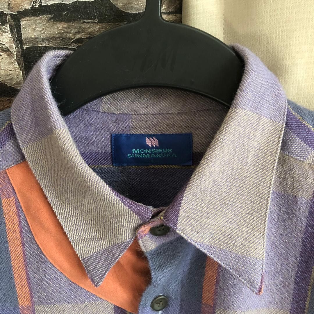 Japanese Brand Japanese Wool Plaid Shirt Boxy Fit Minimal Overshirt Size US M / EU 48-50 / 2 - 3 Thumbnail