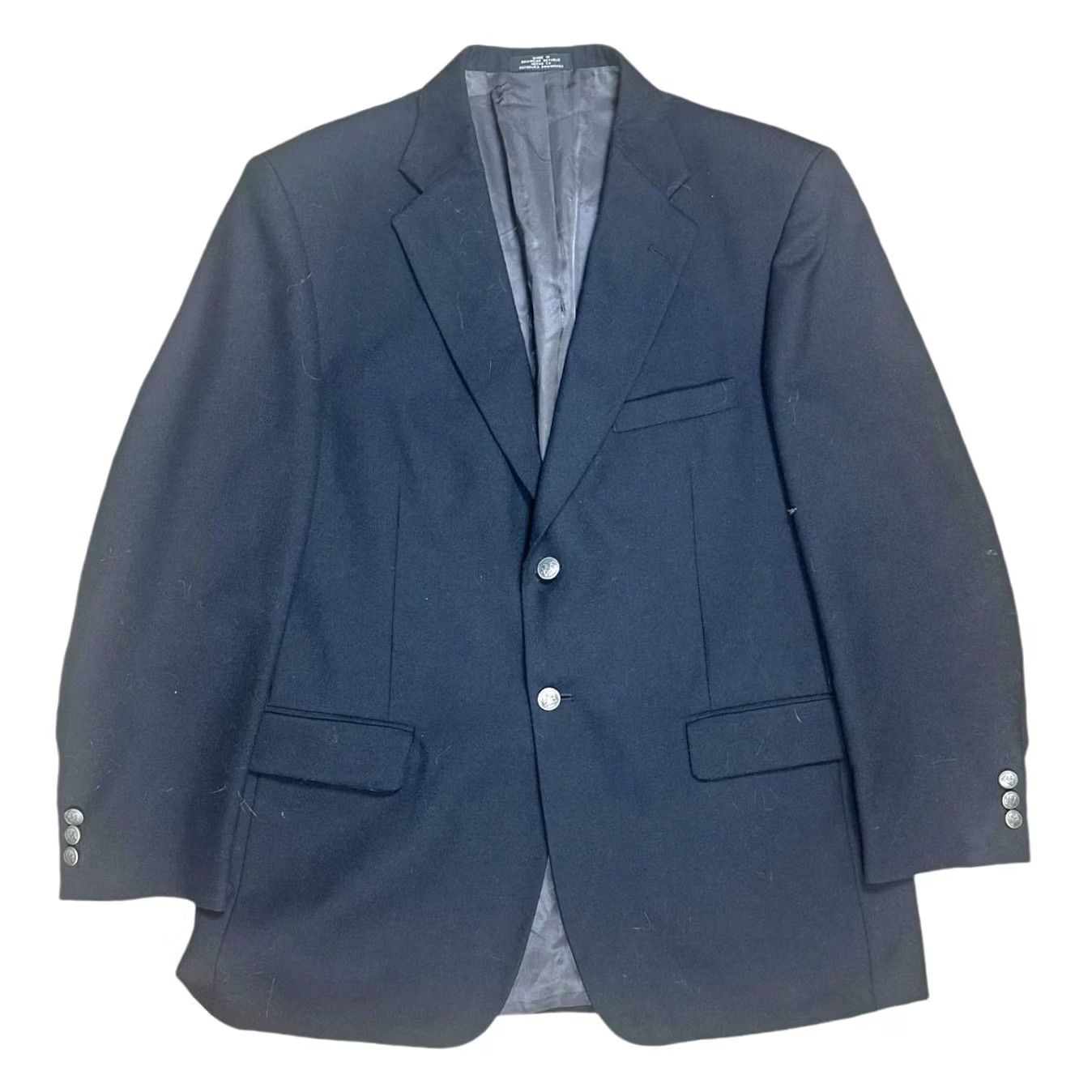 Stafford Stafford Blazer Mens 42R Navy Blue Worsted Wool Blend Two-Button Jacket Size 42R - 2 Thumbnail