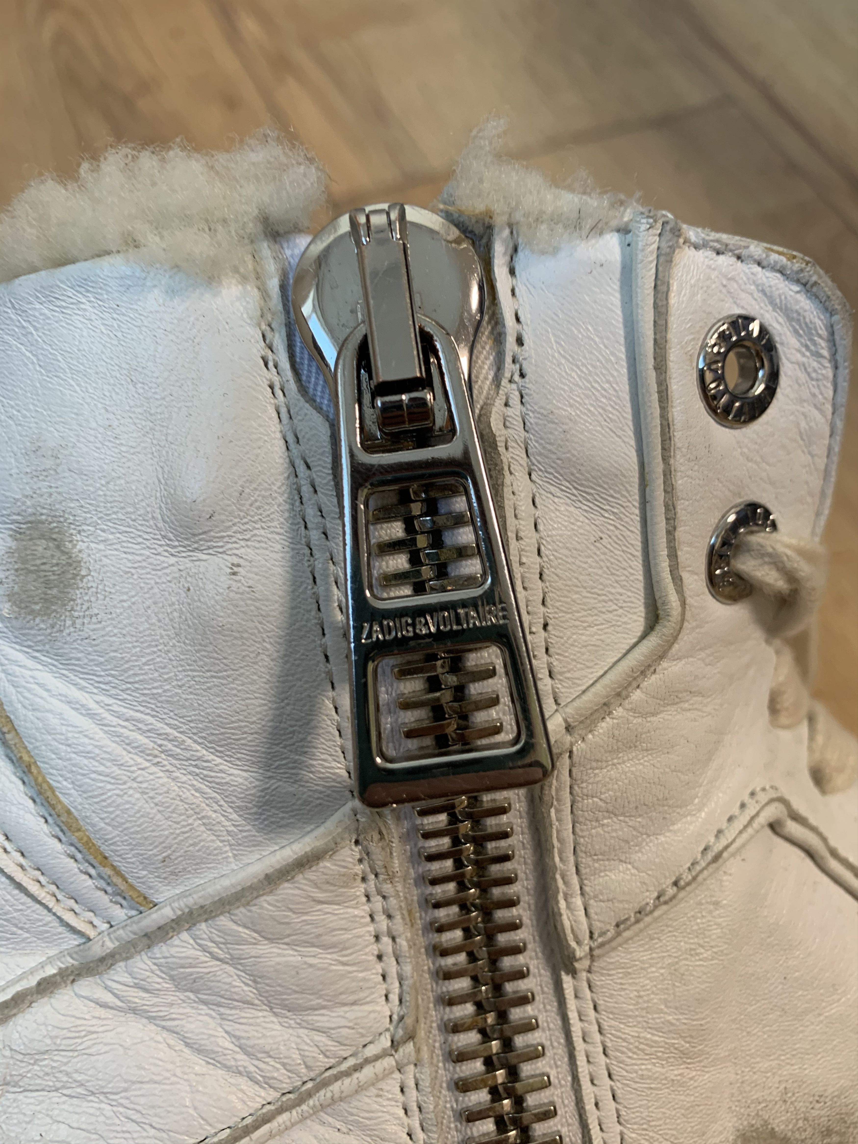 Zadig & Voltaire Zadig Voltaire hi-top sheepskin distressed sneakers Size US 6 / EU 39 - 4 Thumbnail