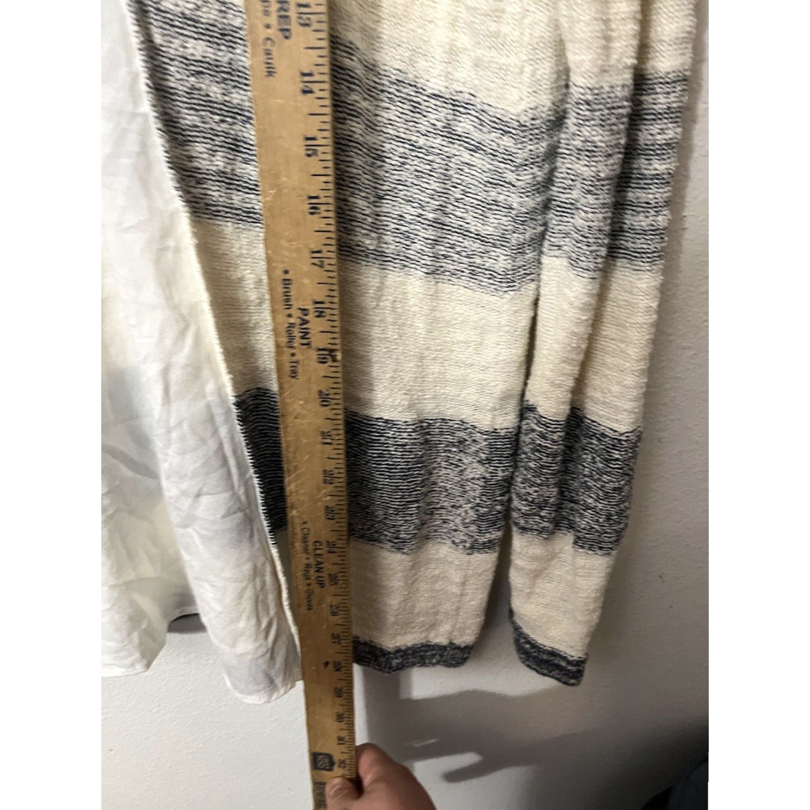Calvin Klein Calvin Klein Women Striped Tunic Sweater Large Ivory Navy Boat Neck Slit Back Plus Size Size L / US 10 / IT 46 - 4 Thumbnail