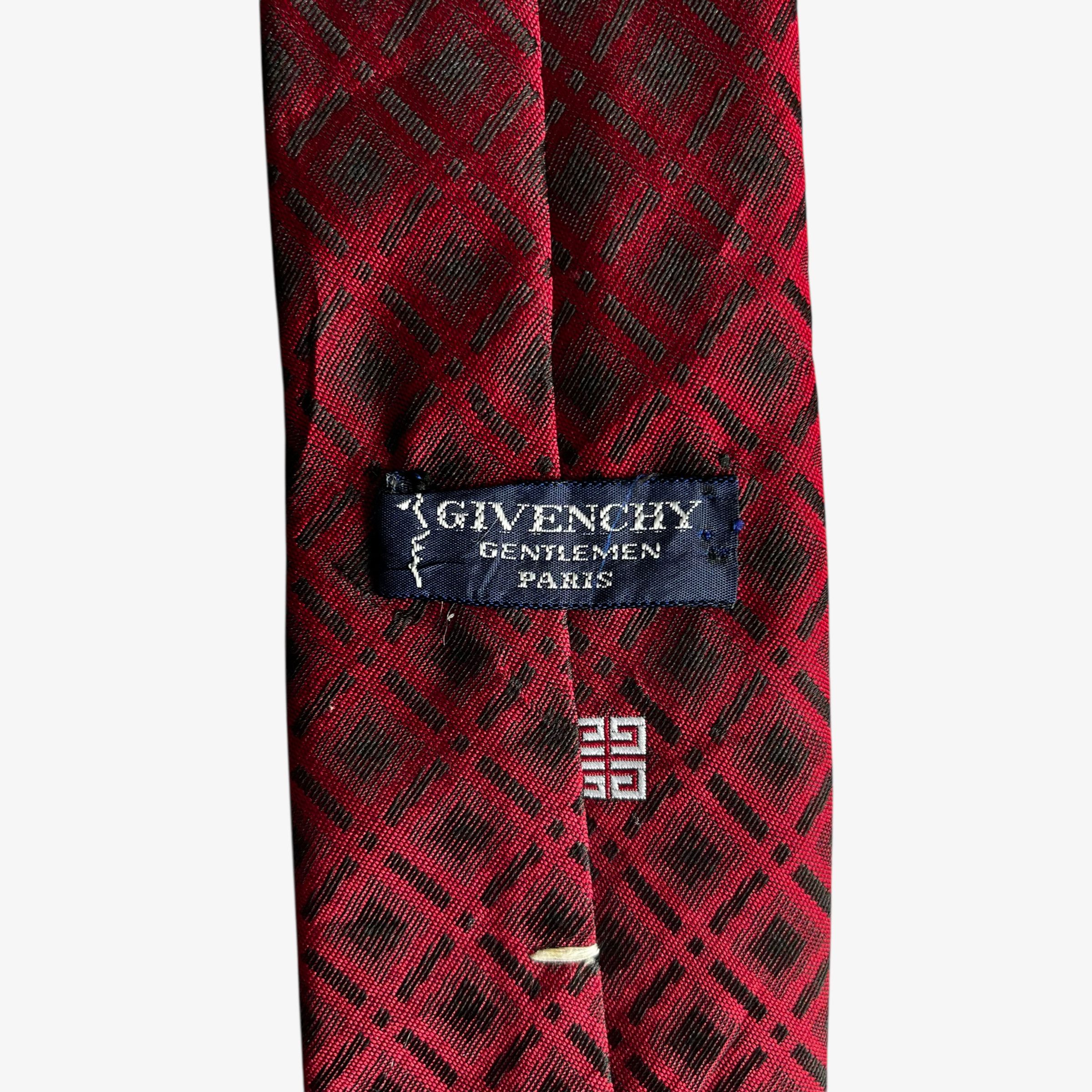 Givenchy Vintage 80s Givenchy Gentlemen Checkered Print Red Tie Size ONE SIZE - 2 Thumbnail