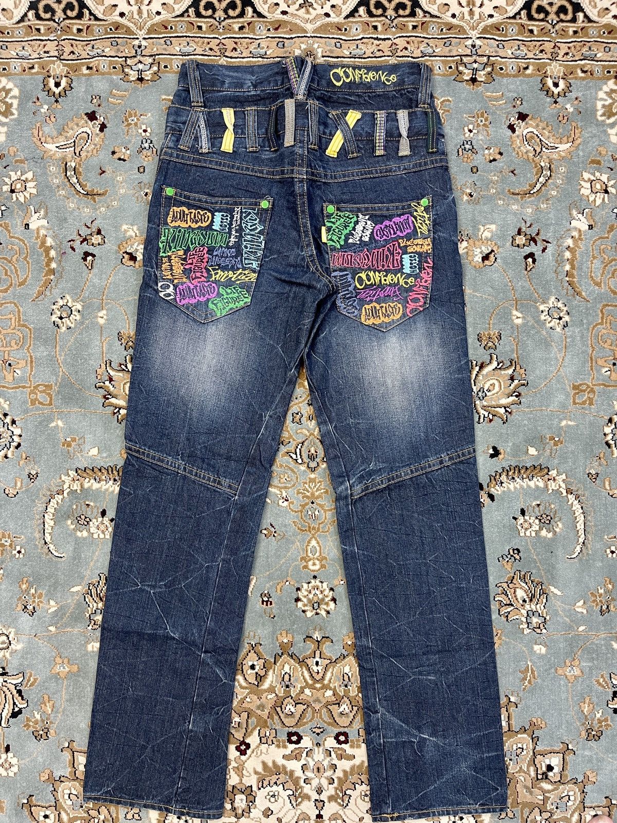 If Six Was Nine VINTAGE DISTRESSED DOUBLE WAIST SORRIDERE RARE DENIM PANTS Size US 29 - 2 Thumbnail
