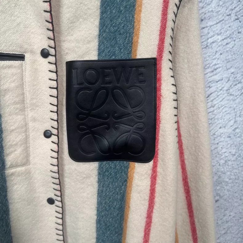 Loewe LOEWE Color matching vertical stripes single-breasted lape Size 4XL / US 24-26 - 3 Thumbnail