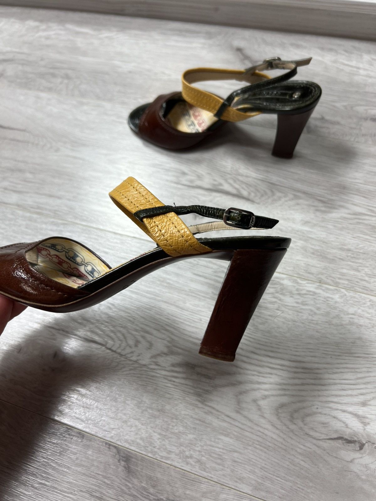 Celine Celine Multicolor Leather Slingback Open Toe Sandals Size 39 Size US 9 / IT 39 - 13 Thumbnail