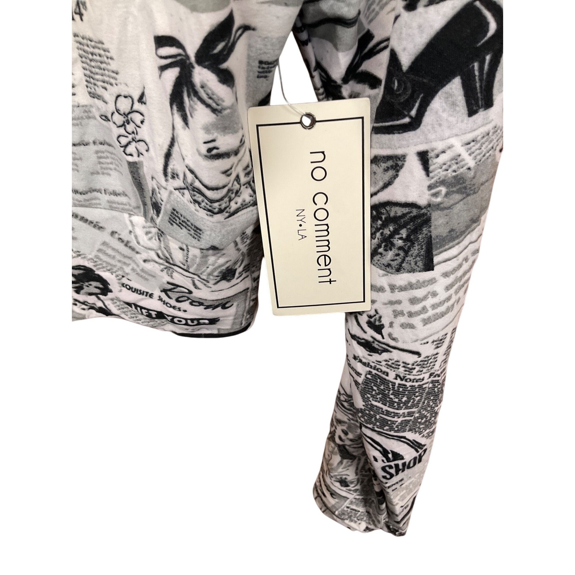 Other No Comment NY.LA XL Womens Long Sleeve Newspaper Print Cropp Size XL / US 12-14 / IT 48-50 - 4 Thumbnail