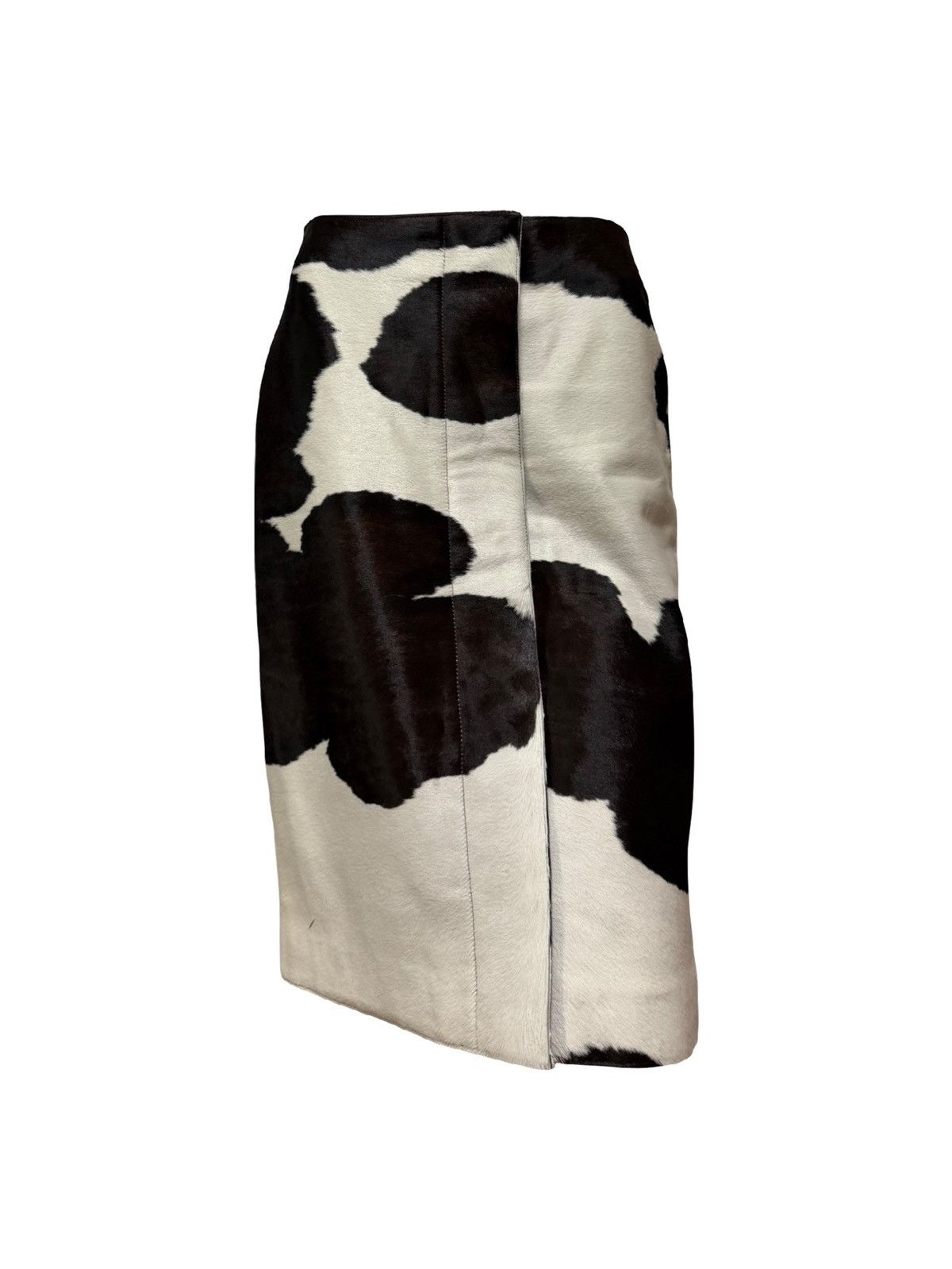 Salvatore Ferragamo SALVATORE FERRAGAMO F/W 2004 Cowhide Leather Midi Skirt Size 26" / US 2 / IT 38 - 1 Thumbnail