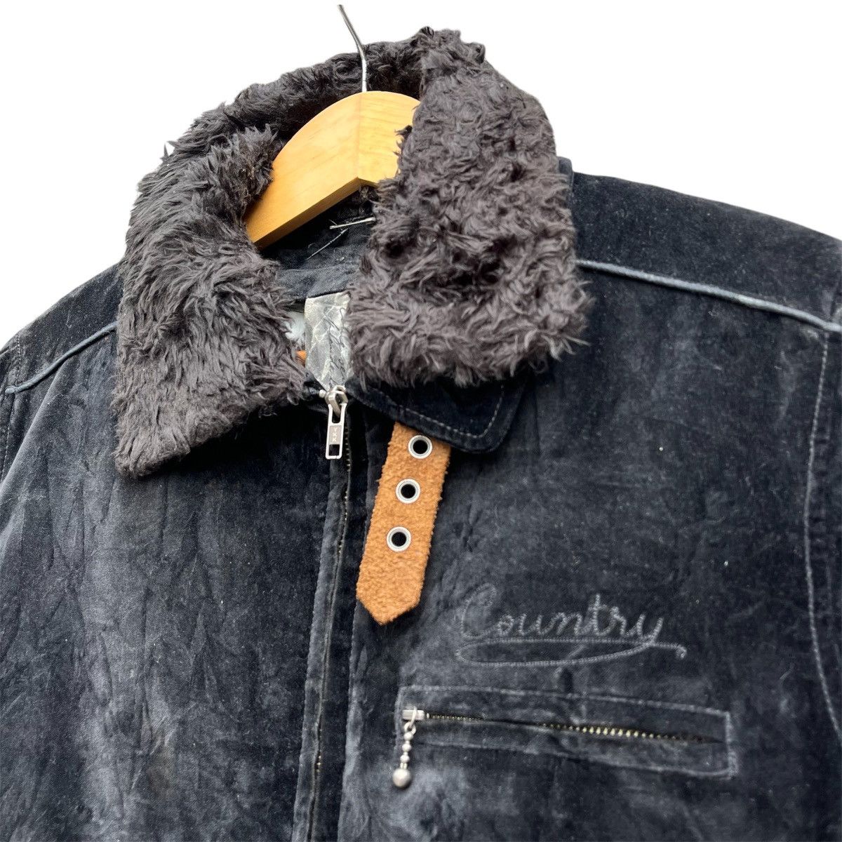 Japanese Brand × Journal Standard × Vintage Vintage Journal Standard Velvet Cow Belt Fur Work Jacket Size US M / EU 48-50 / 2 - 3 Thumbnail