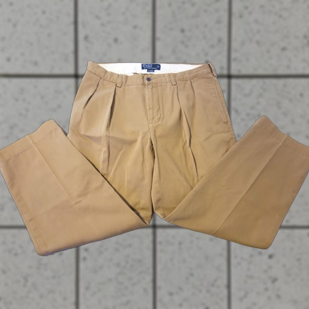 Polo Ralph Lauren Polo Ralph Lauren Pants Dress Pants 34x29 Cotton Khaki Beige Flat Front Straight Front Mens 34x29 Slacks Trousers Logo Size US S / EU 44-46 / 1 - 1 Thumbnail