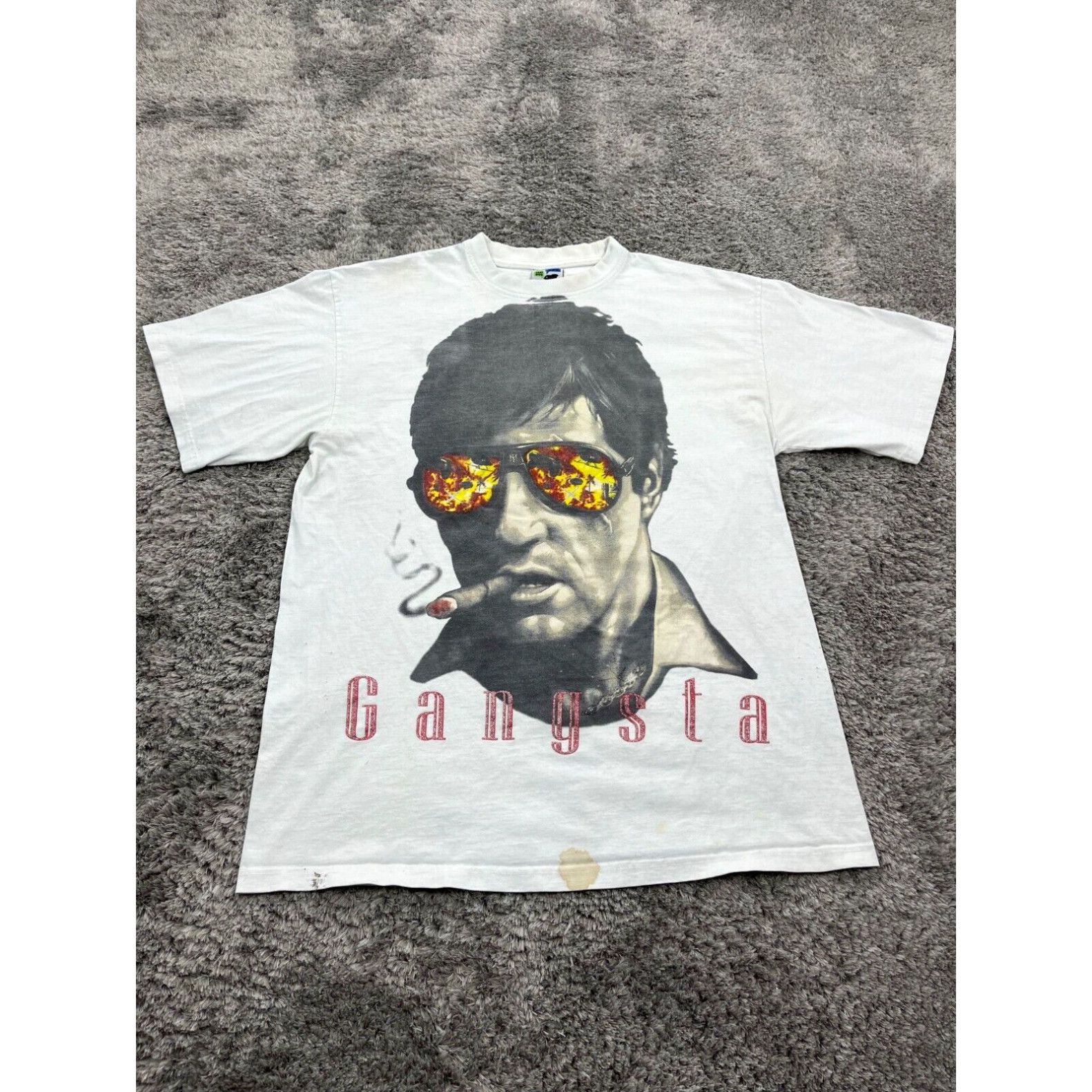 Image of Vintage Scarface Shirt Mens XL White Graphic Gangsta Tony Montana Phat Doc