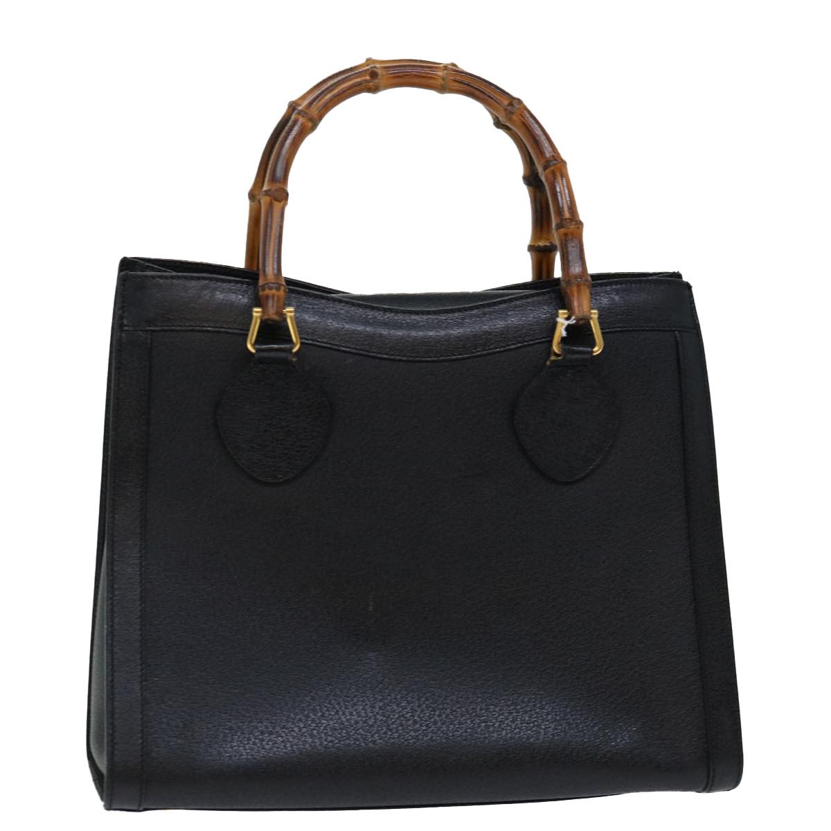 image of Gucci Bamboo Tote Bag Leather Black 002 2865 0260 Auth Ep3836, Women's