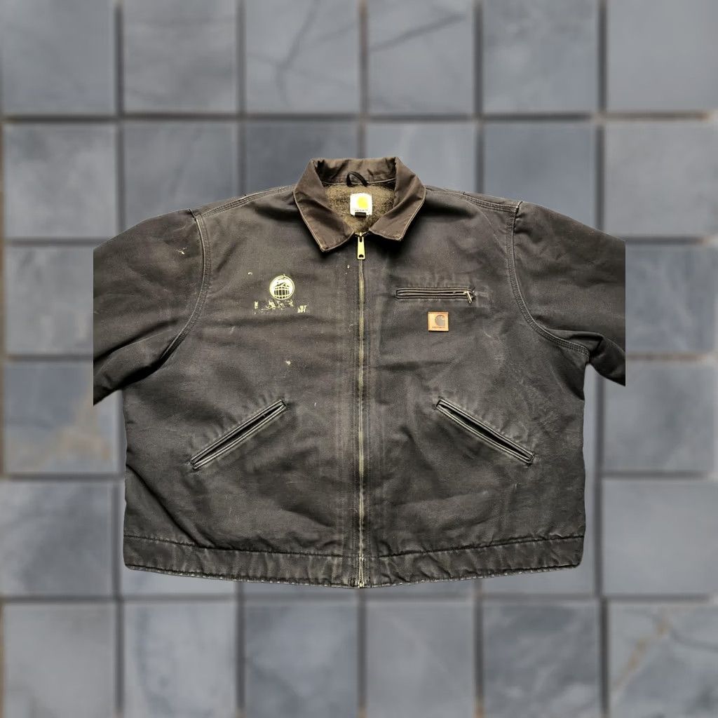 Carhartt Carhartt Jacket Mens 2XL Black Canvas Bomber Full Zip Workwear Blanket Lined J97 Size US XXL / EU 58 / 5 - 1 Thumbnail
