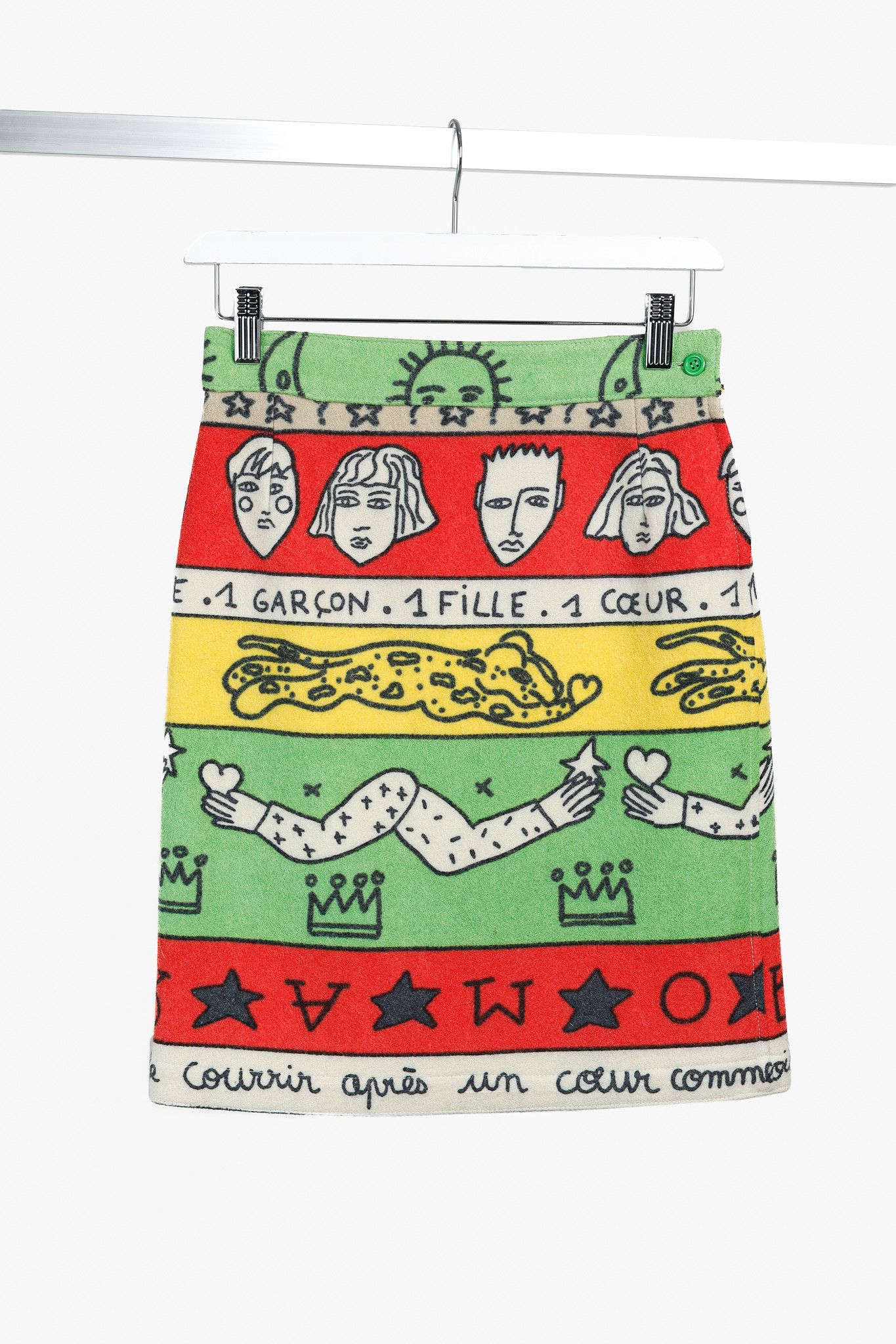 Jean Charles De Castelbajac Jean Charles de Castelbajac Illustrations Wool Skirt Size 26" / US 2 / IT 38 - 1 Thumbnail