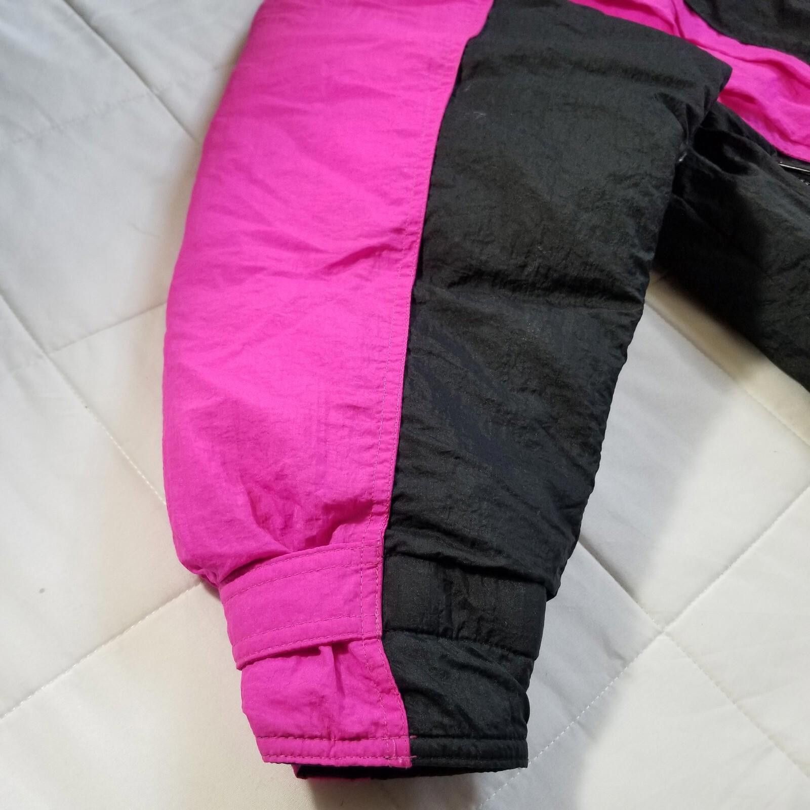 Designer VTG Tyrolia Medium Pink & Black Retro Puffer Jacket 80's Size M / US 6-8 / IT 42-44 - 5 Thumbnail
