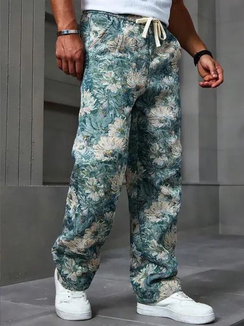 Japanese Brand Floral pattern Artistic pants drip Size US 30 / EU 46 - 1 Thumbnail