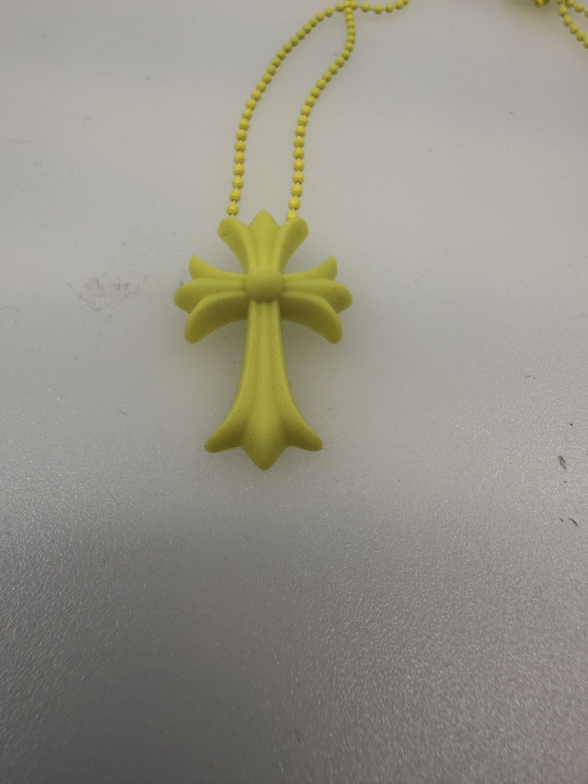 Chrome Hearts Chrome Hearts Silichrome Yellow Cross Necklace Size ONE SIZE - 1 Thumbnail