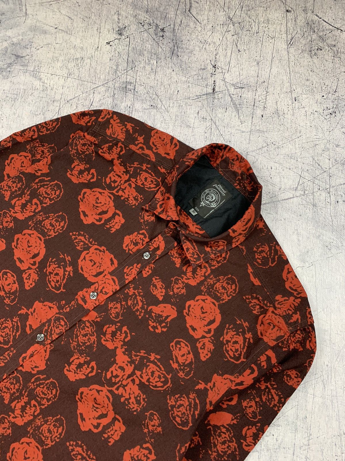 Diesel Vintage Y2K Diesel Industry Roses Shirt Avant Garde Size US M / EU 48-50 / 2 - 2 Thumbnail