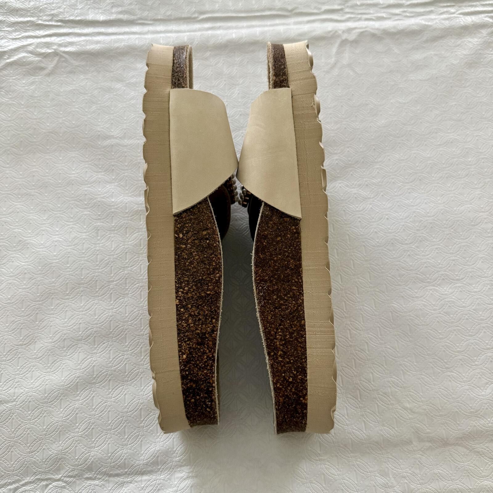 Chase Authentics Autenti Beige Genuine Leather Slide Sandals Size US 6 / IT 36 - 3 Thumbnail