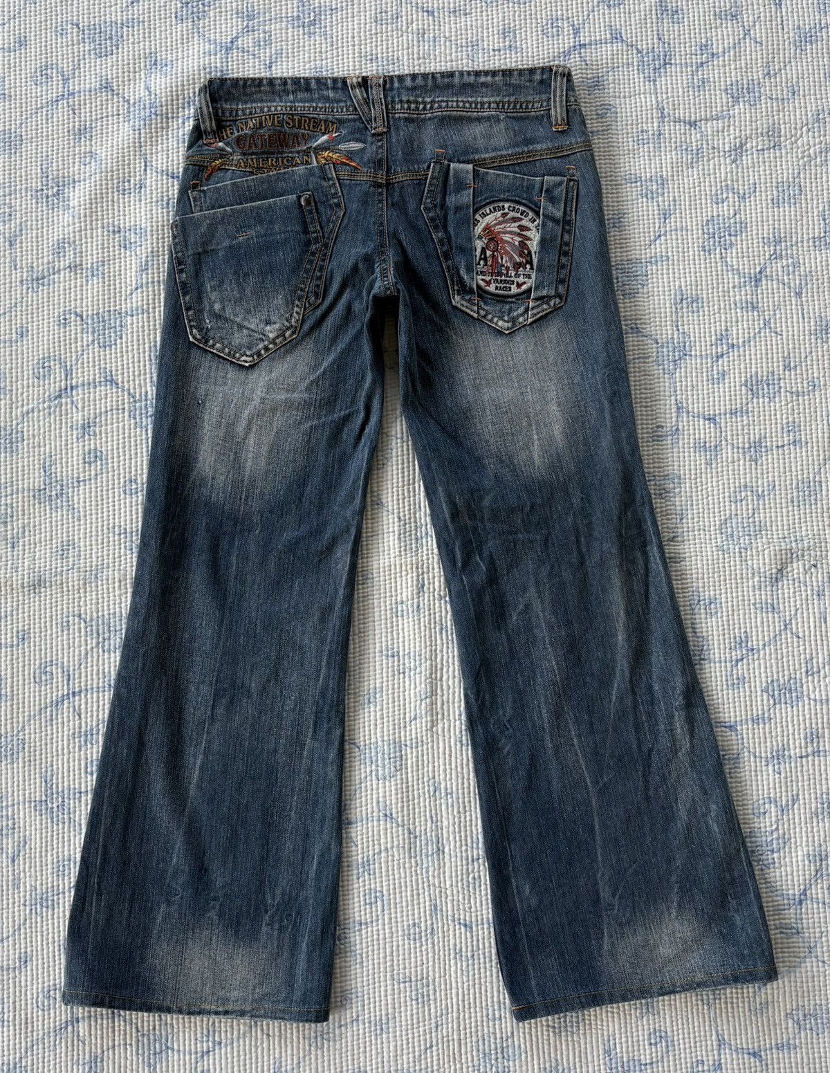 Japanese Brand Japanese Genes Native American Embroidered Bootcut Y2K Jeans Size US 32 / EU 48 - 8 Thumbnail