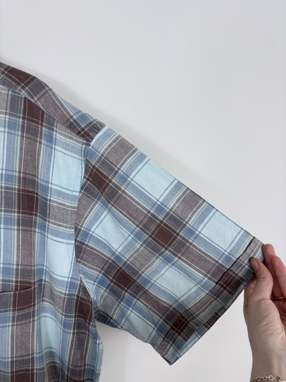 Avirex Vintage Avirex Plaid Check Blue Brown Short Sleeve Shirt Size US XXL / EU 58 / 5 - 9 Thumbnail
