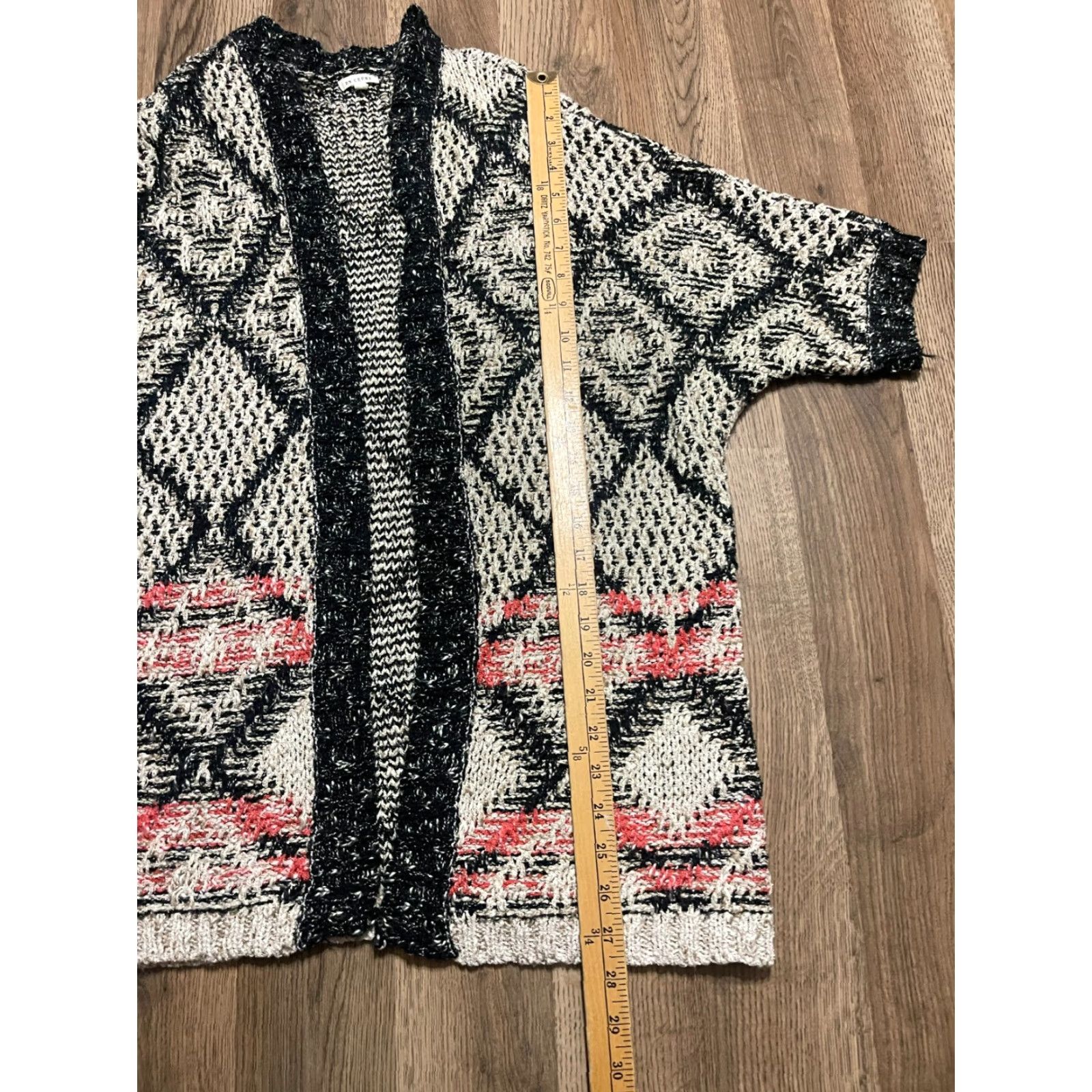 Vintage En Creme Sweater Women's Size Medium Pink Black White Open Cardigan Knit Size M / US 6-8 / IT 42-44 - 6 Thumbnail