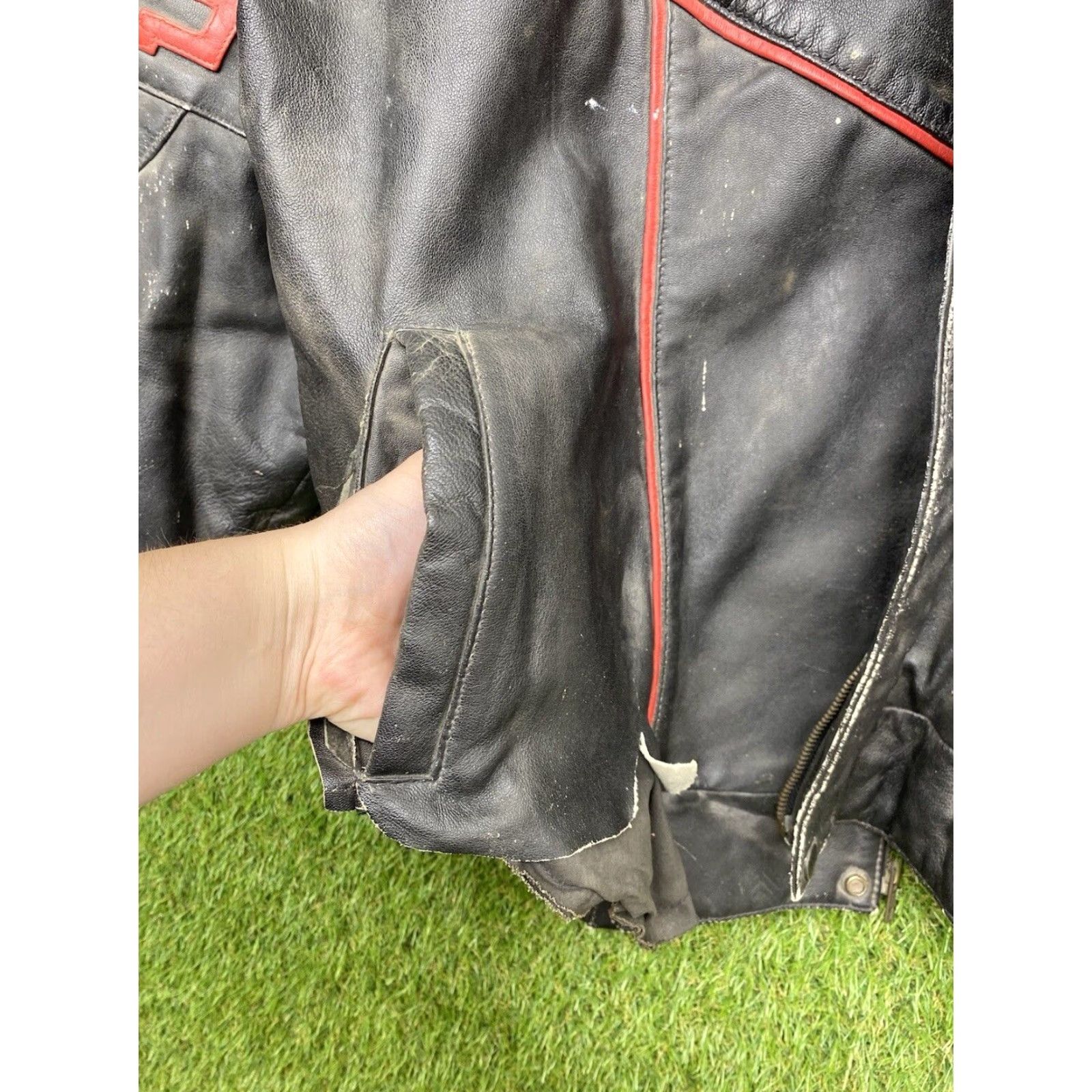 Vintage VINTAGE Red Dog Leathers Corvette Leather Jacket Mens XL Black 90s Riding Bomber Jacket Size US XL / EU 56 / 4 - 5 Thumbnail