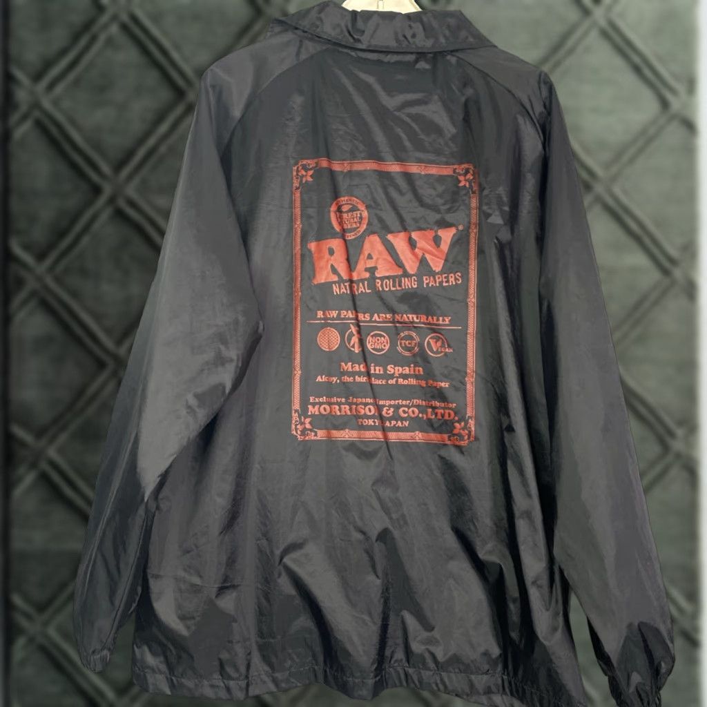 Vintage VINTAGE RAW Wind Breaker Men XL Black Lightweight Snap Closure Nature Theme Size US XL / EU 56 / 4 - 1 Thumbnail