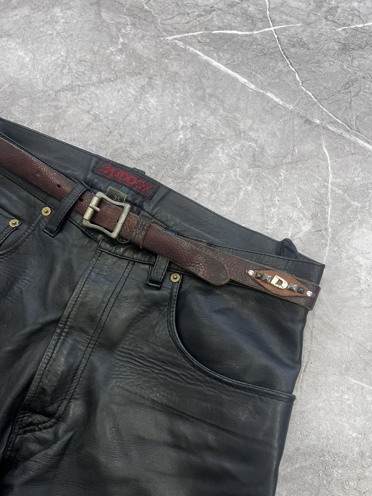 Diesel Vintage LOGO METAL PUBK LEATHER BROWN BELT Size ONE SIZE - 3 Thumbnail
