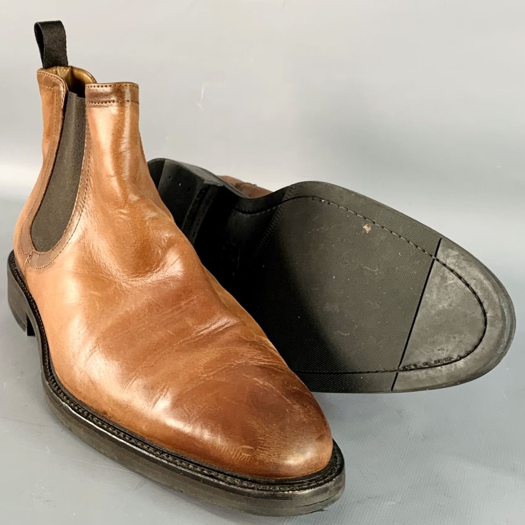 Vintage ANTONIO MAURIZI Size 13 Brown Leather Ankle Chelsea Boots Mens Shoes Boots Chelsea Italy Leather Upper 13 Brown Chelsea Mens Size US 13 / EU 46 - 5 Thumbnail
