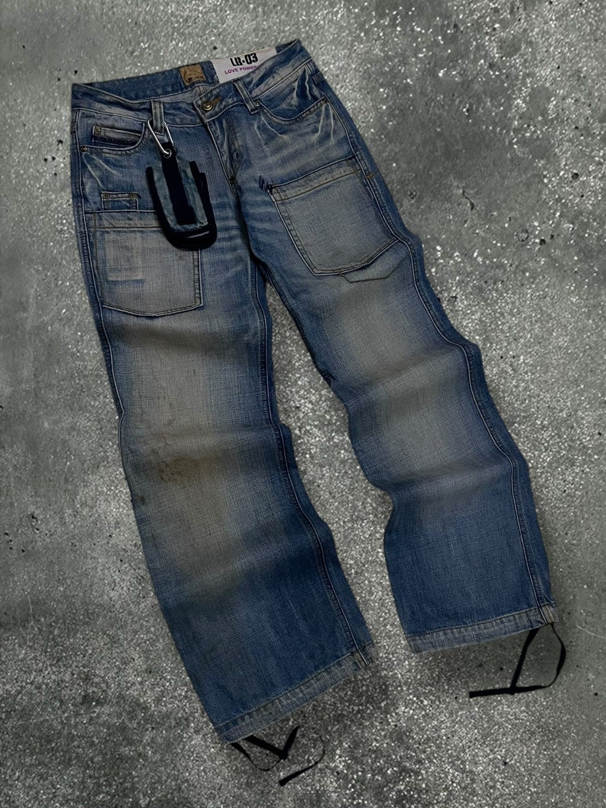 Le Grande Bleu (L.G.B.) Vintage 90s Designer Japan Lb-03 Love Power Soul Baggy Denim Size US 28 / EU 44 - 2 Thumbnail