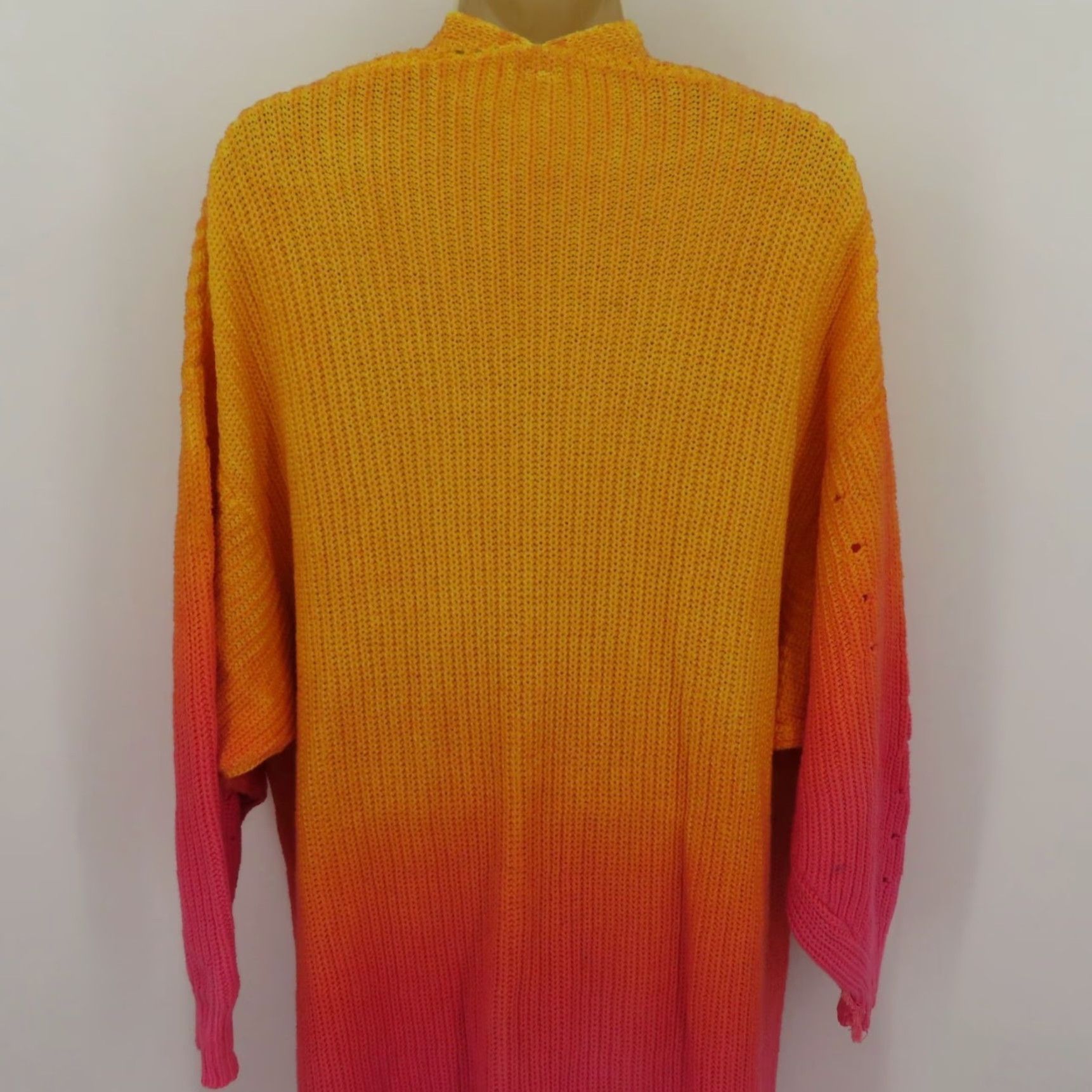Free People Free People Cardigan Sweater Women XS Multicolor Ombre Yellow Orange Pink Maxi Size XS / US 0-2 / IT 36-38 - 7 Thumbnail