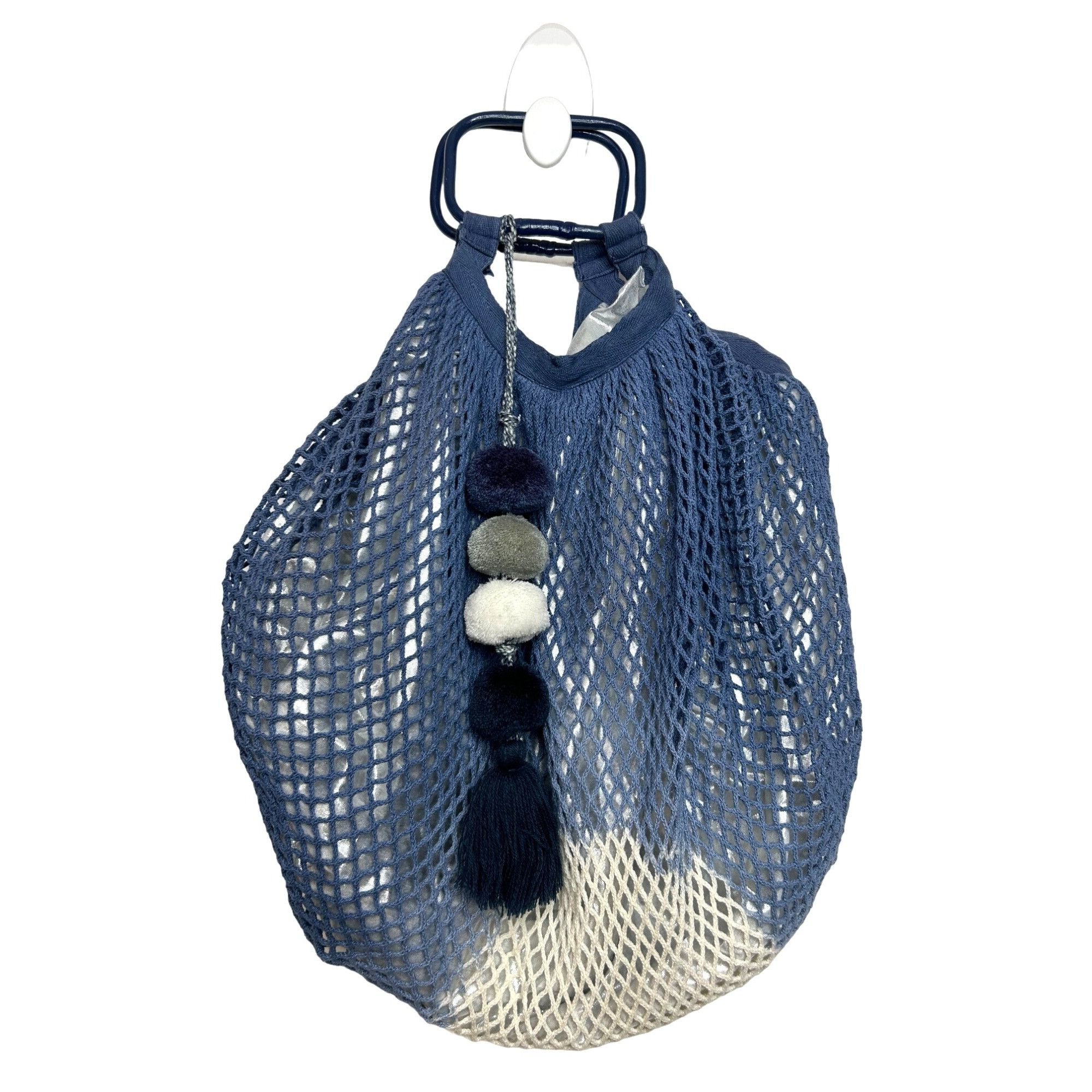 Other America & Beyond Handheld Tote Bag Fishnet Blue White Ombré Size ONE SIZE - 1 Thumbnail