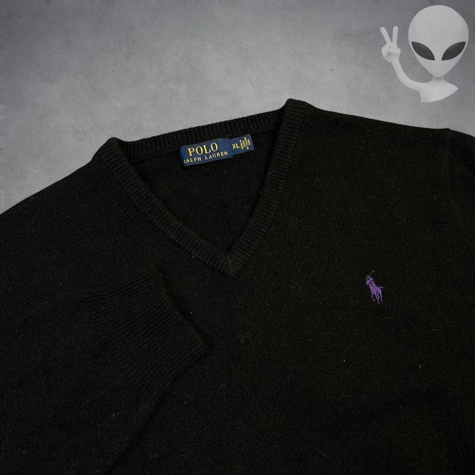 Polo Ralph Lauren Polo Ralph Lauren Wool V-Neck Sweater Mens XL Black Pony Size US XL / EU 56 / 4 - 2 Thumbnail