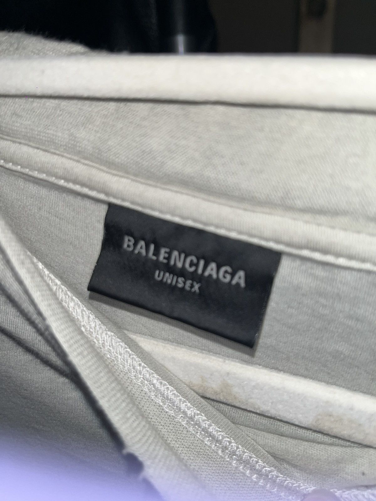 Balenciaga Logo Neck Distressed Embro Rib Jersey Long Sleeve T-Shirt Size US M / EU 48-50 / 2 - 13 Thumbnail