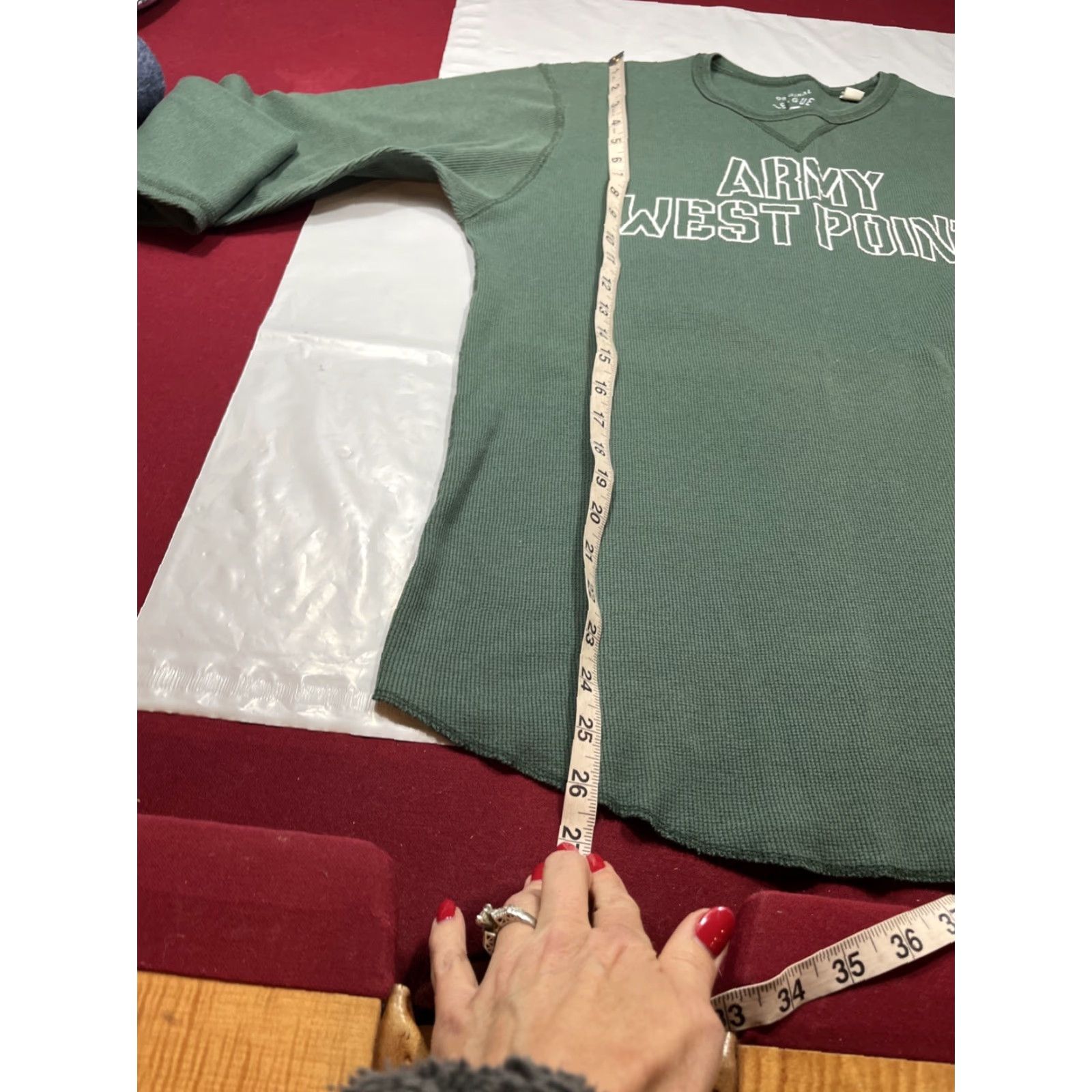 Vintage Army West Point GREEN THERMAL waffle Knit Shirt Long Sleeves Men’s Size Medium Size US M / EU 48-50 / 2 - 7 Thumbnail