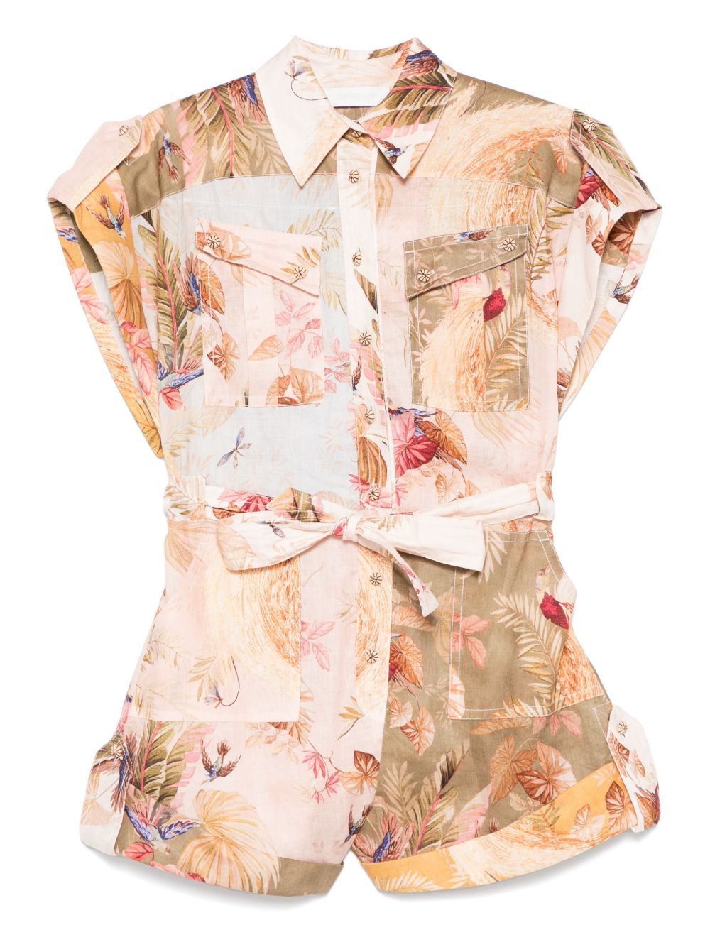 セットアップ ZIMMERMANN ASCENSION LINEN PLAYSUIT ZIMMERMANN Ascension floral-print linen playsuit | NET-A-PORTER