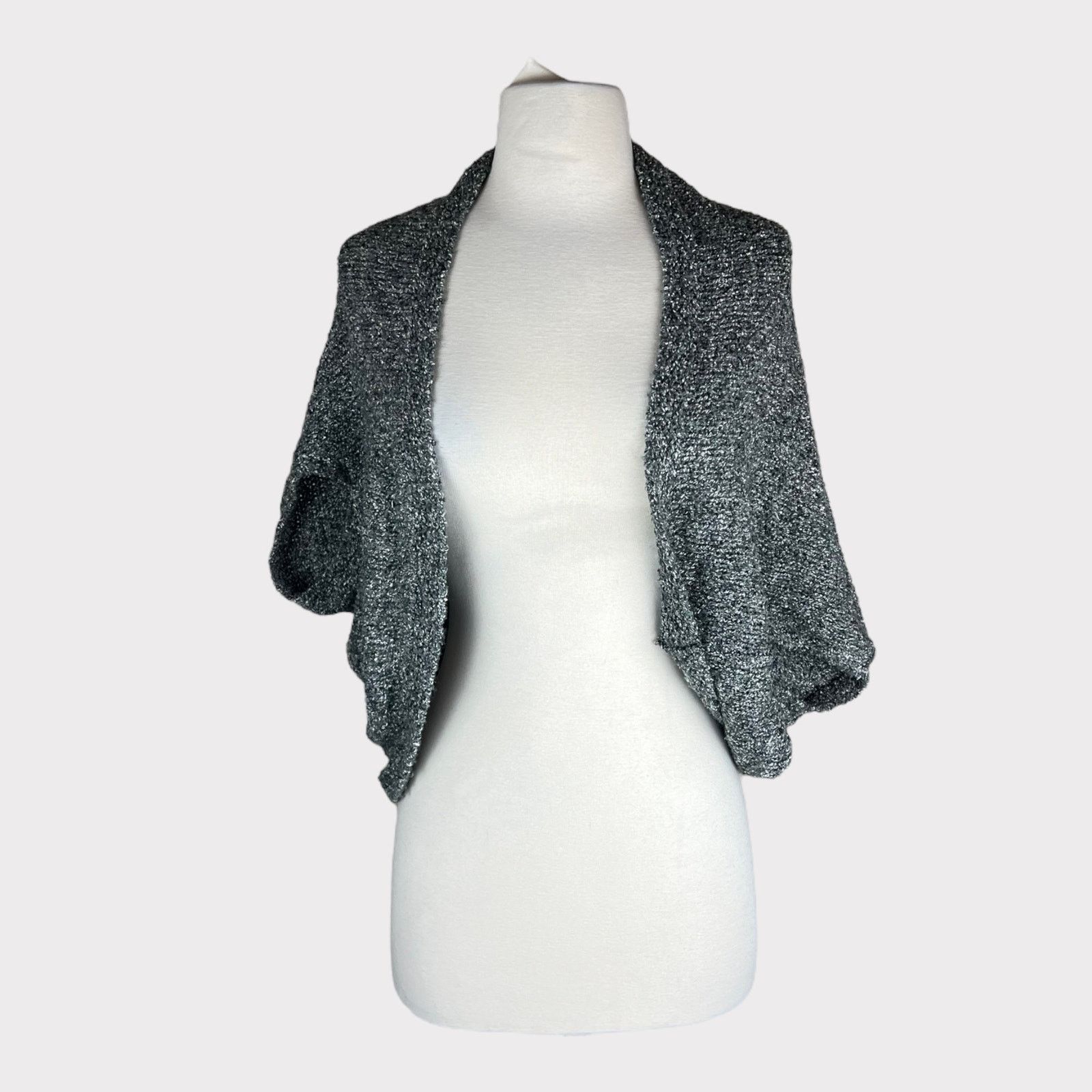 Nordstrom Cotton Emporium | Gray Knit Open Cardigan | Medium Size S / US 4 / IT 40 - 7 Thumbnail