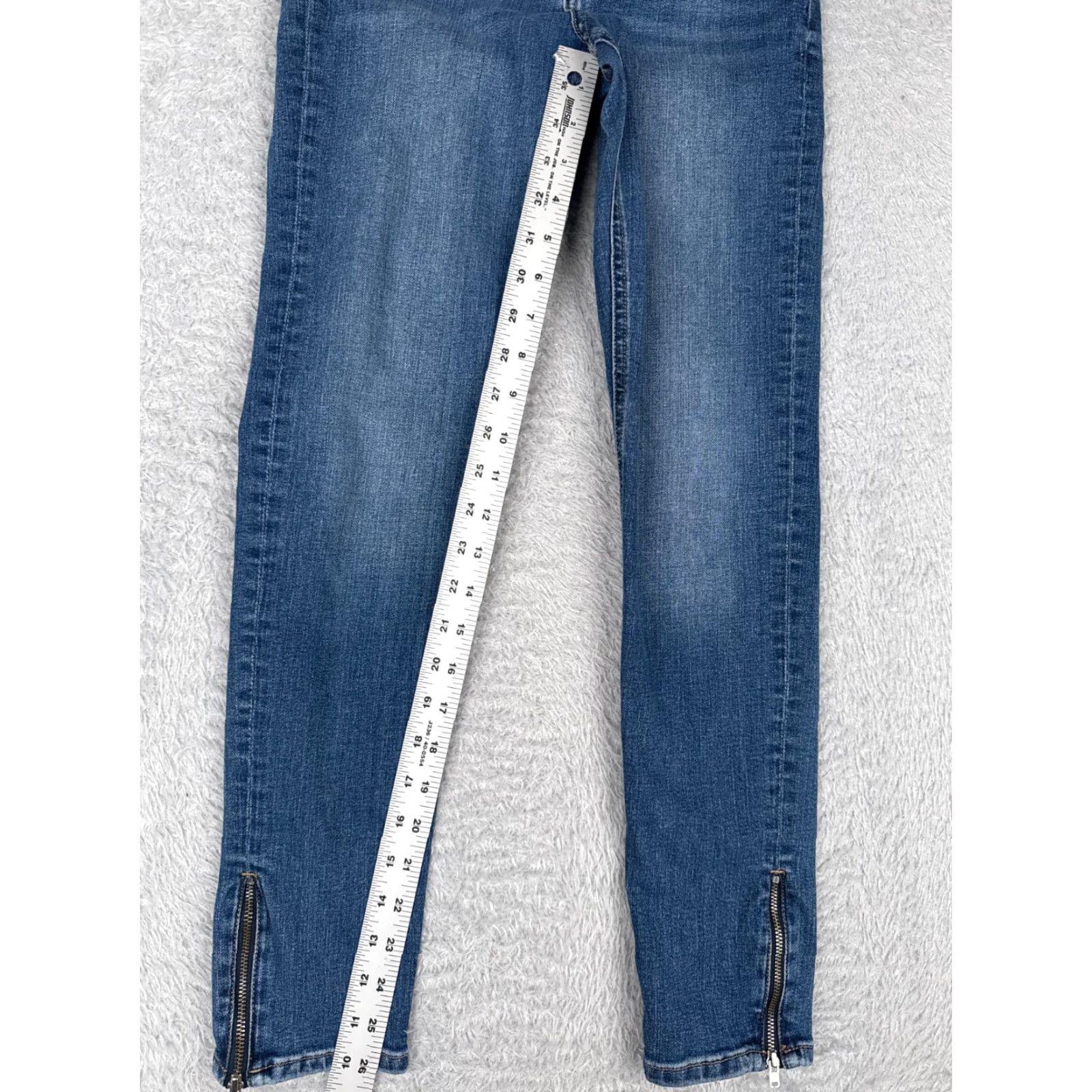 H&M HM Conscious Jeans Women 4 Blue Denim Skinny Ankle Zip Low Rise Cotton 25x26 Size 27" / US 4 / IT 40 - 7 Thumbnail