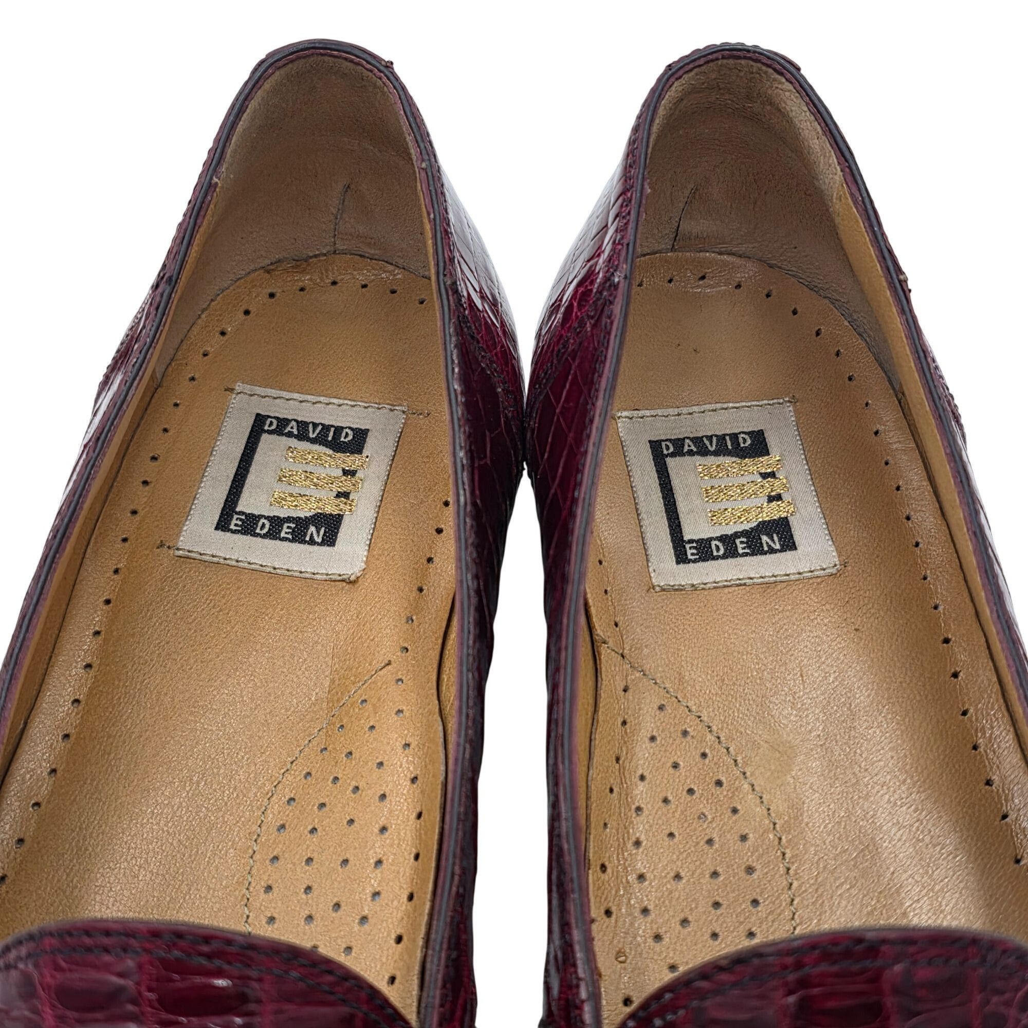David Eden Vintage Crocodile Burgundy David Eden Exotic Italy Loafers Size US 11 / EU 44 - 9 Thumbnail