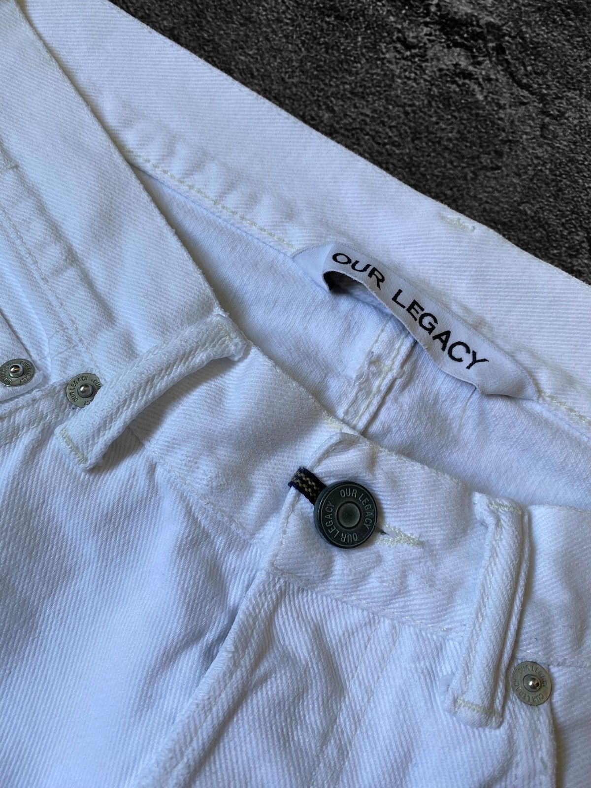 Our Legacy Our Legacy first cut worn white ripped hem jeans pants Size US 30 / EU 46 - 4 Thumbnail
