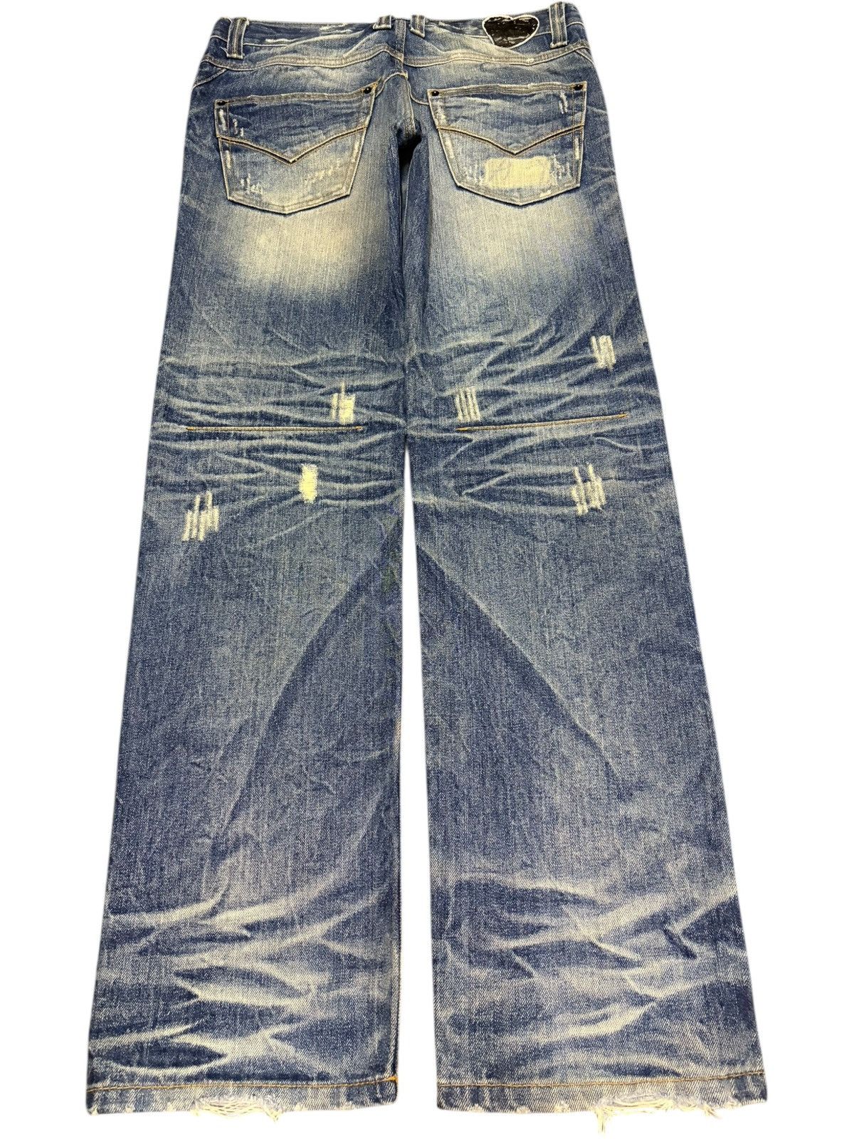 Number (N)ine Vintage Black Revolution Mud Wash Distress Loose Jeans Size US 35 - 2 Thumbnail