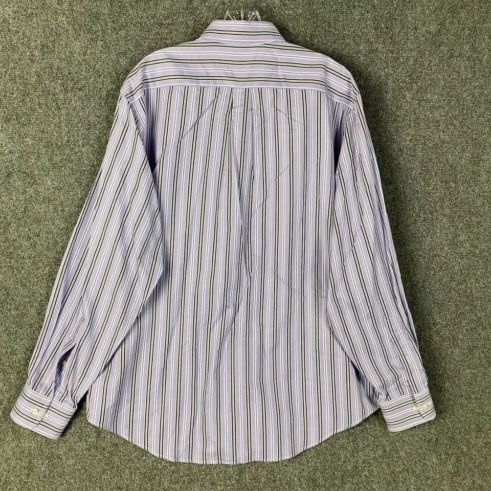 Lands' End Lands' End Button Down Shirt Men's Large 42-44 Striped Size US L / EU 52-54 / 3 - 7 Thumbnail