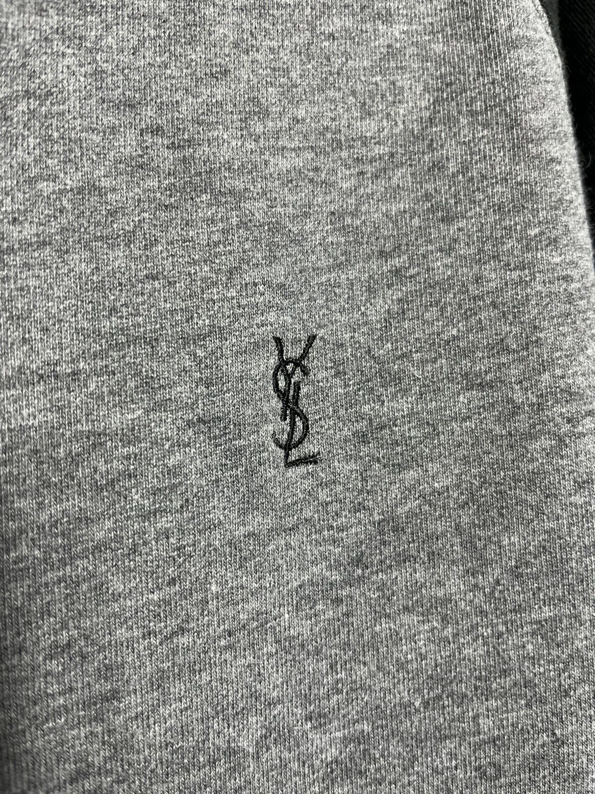 YVES SAINT LAURENT ZIP-THROUGH SWEATSHIRT Grey Cotton