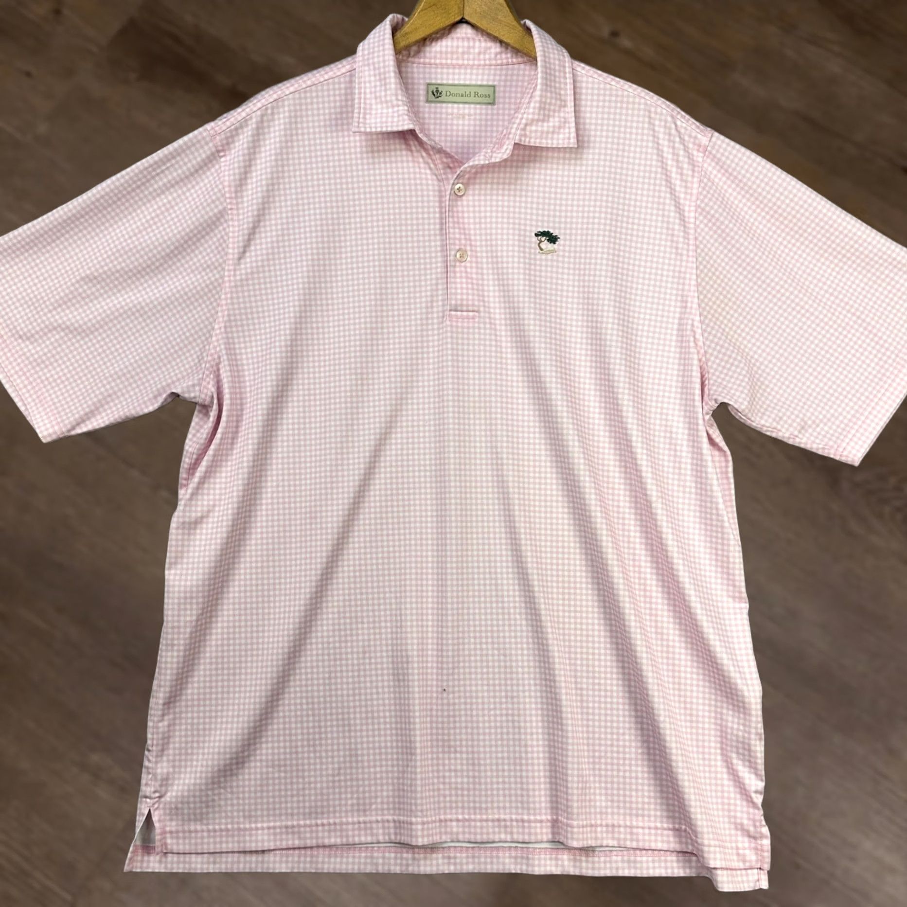 Vintage Donald Ross Polo Shirt Men XL Pink Check Rugby Logo Cypruss Point Golf Club Short Sleeve Golfing Shirt Size US XL / EU 56 / 4 - 1 Thumbnail
